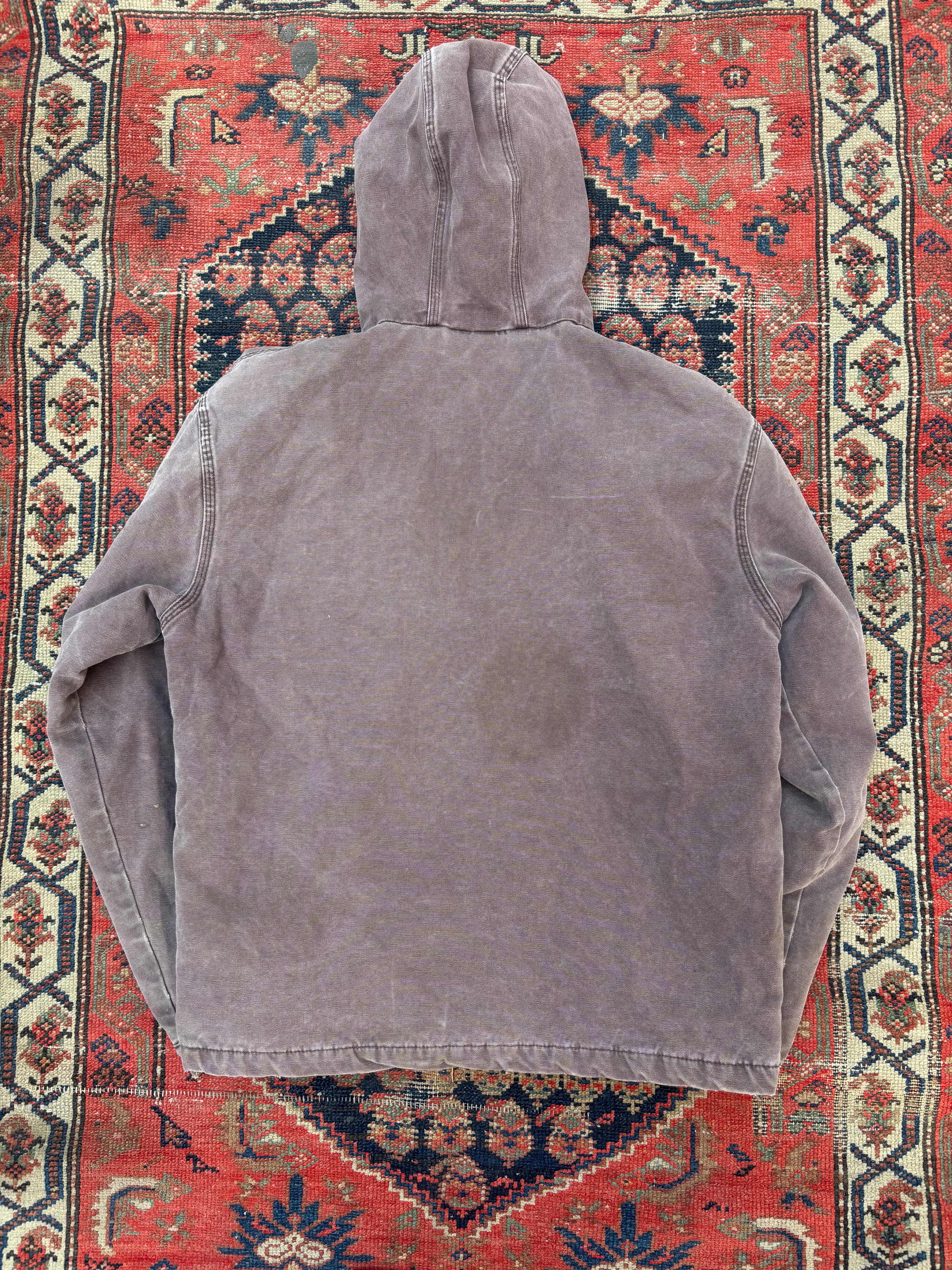 VINTAGE FADED BROWN DICKIES HOODED WORK JACKET SIZE LARGE