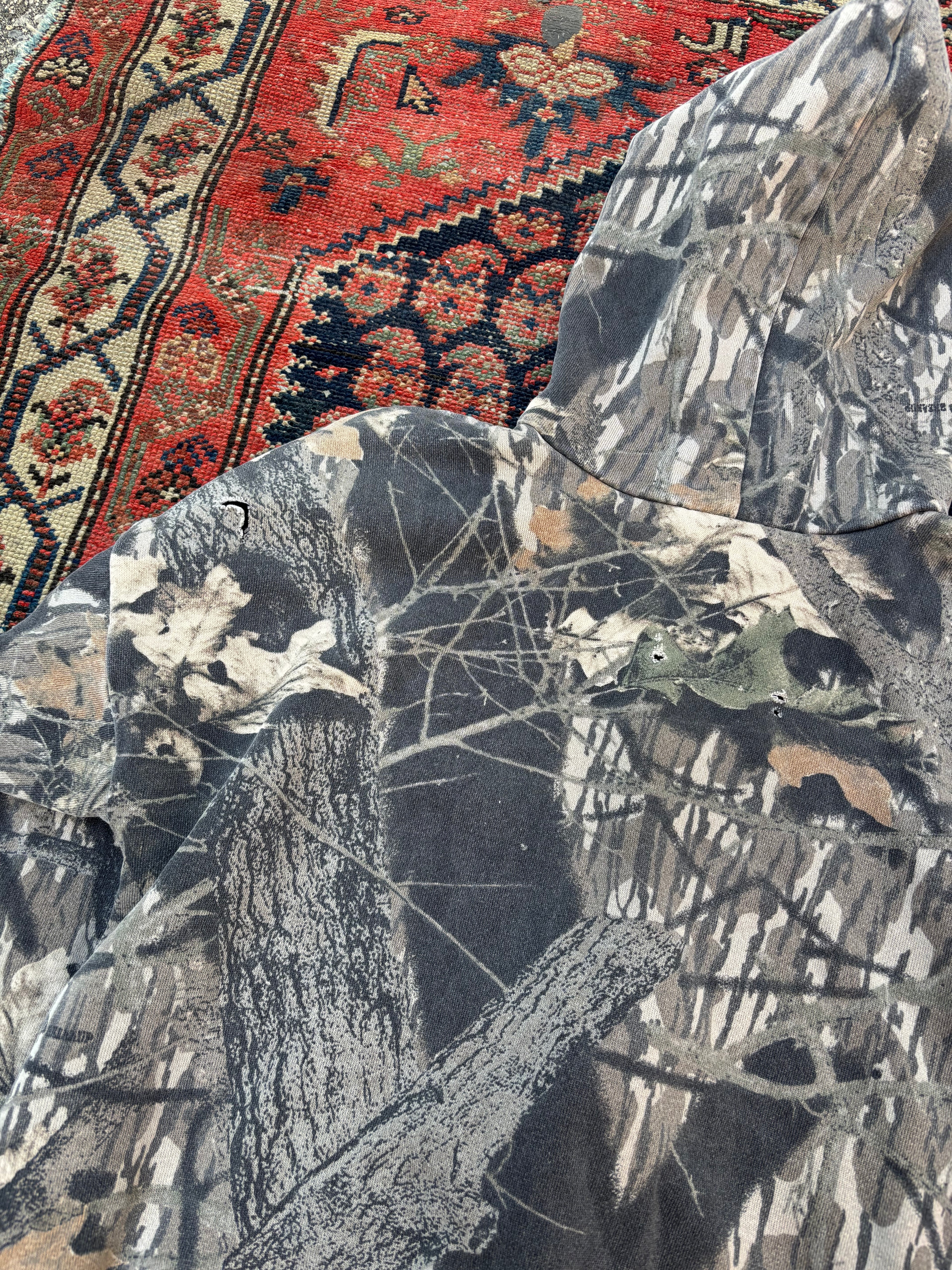 VINTAGE WAFFLE LINED REALTREE ZIP-UP HOODIE SIZE LARGE