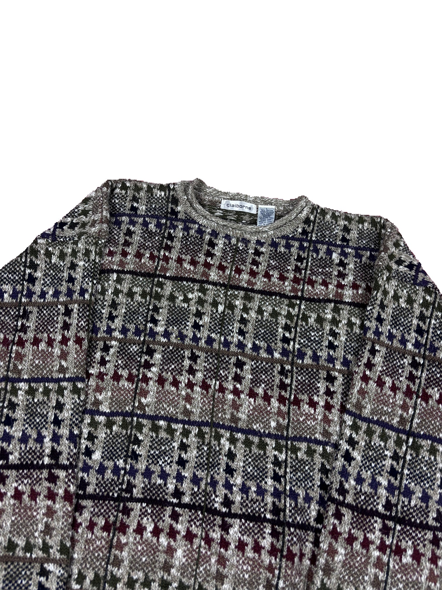 VINTAGE GREY MULTICOLOUR LIZ KNIT SIZE LARGE