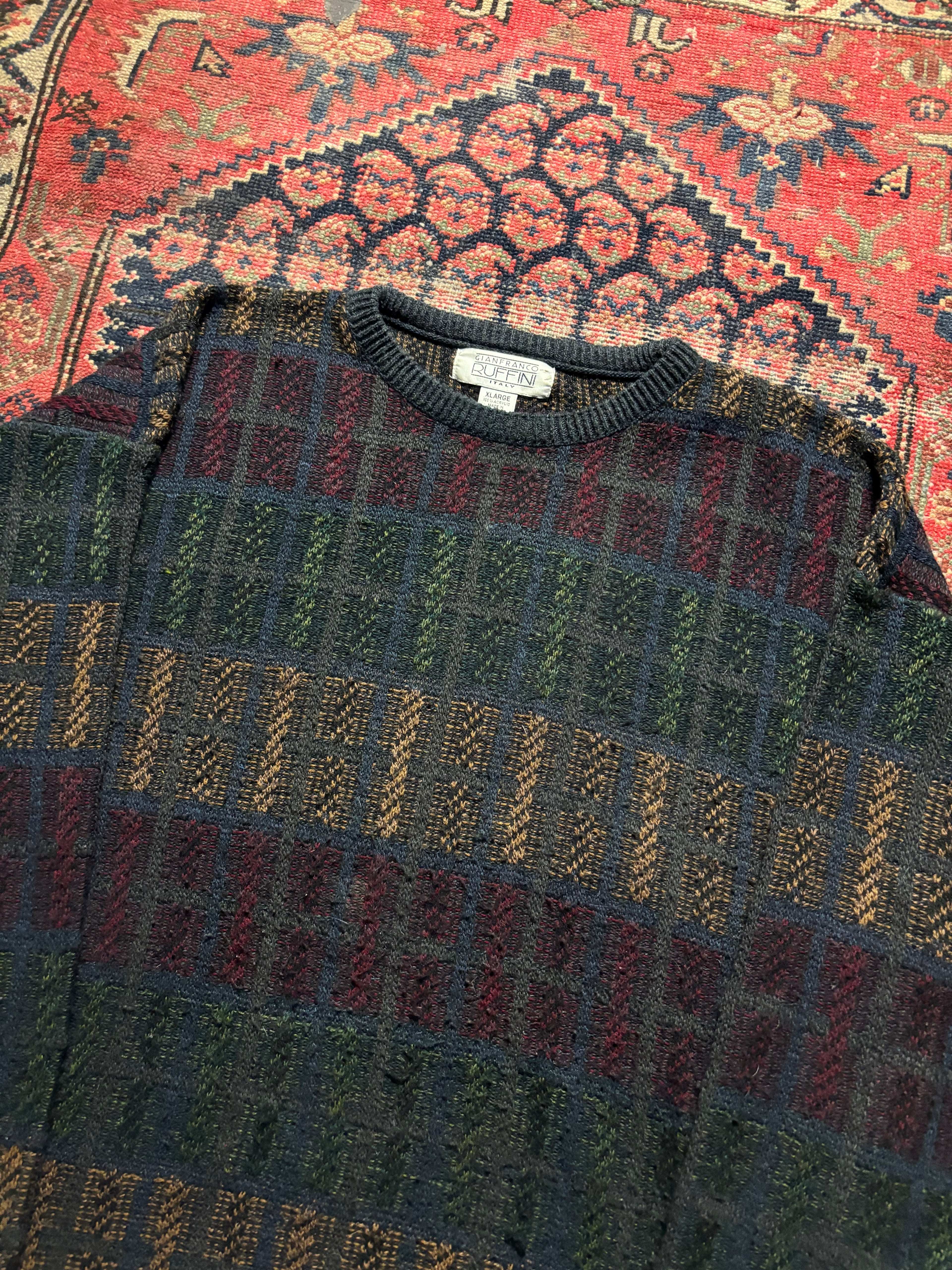 VINTAGE DARK “RUFFINI” KNIT SWEATER SIZE XL