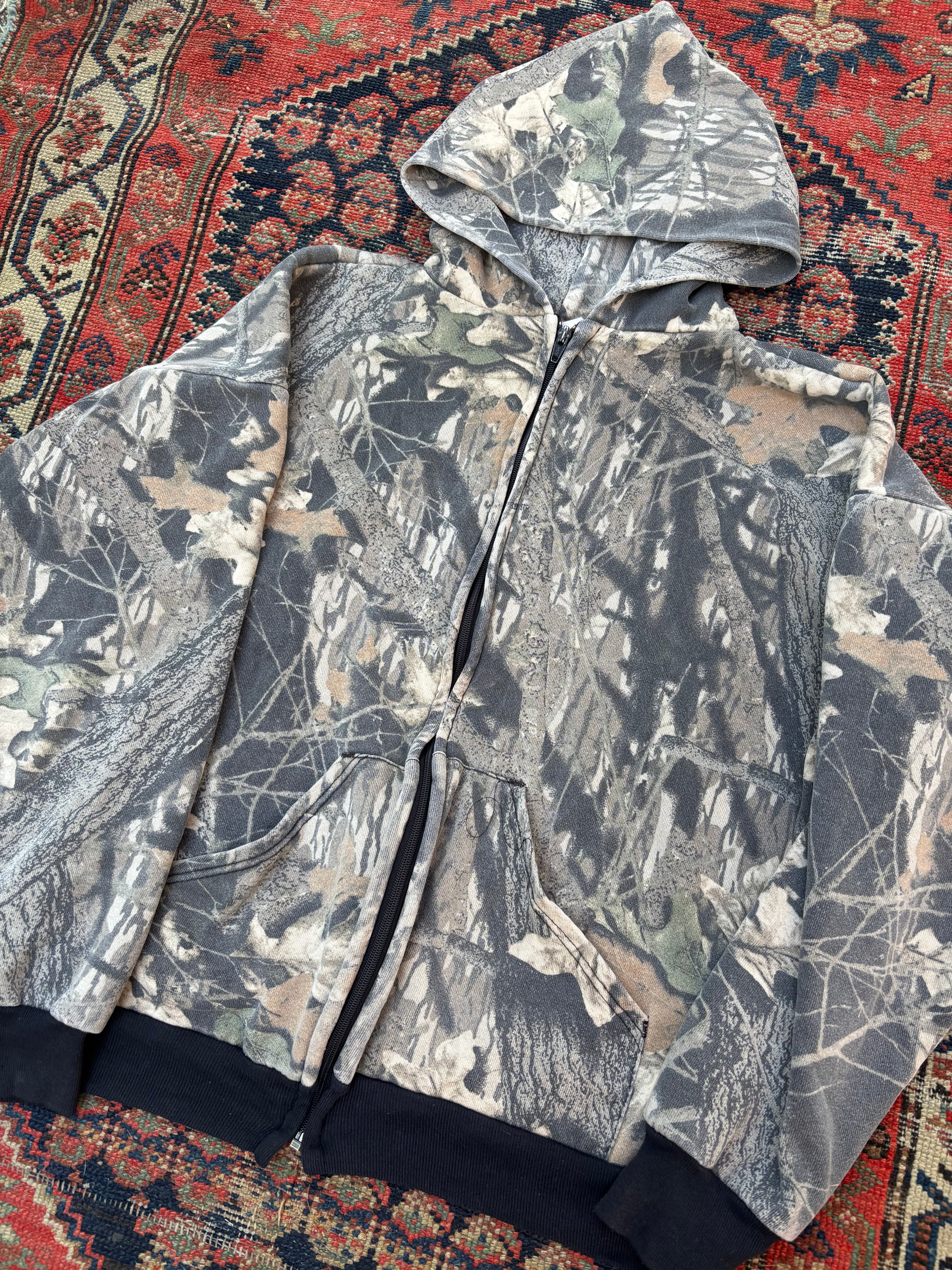 VINTAGE WAFFLE LINED REALTREE ZIP-UP HOODIE SIZE LARGE