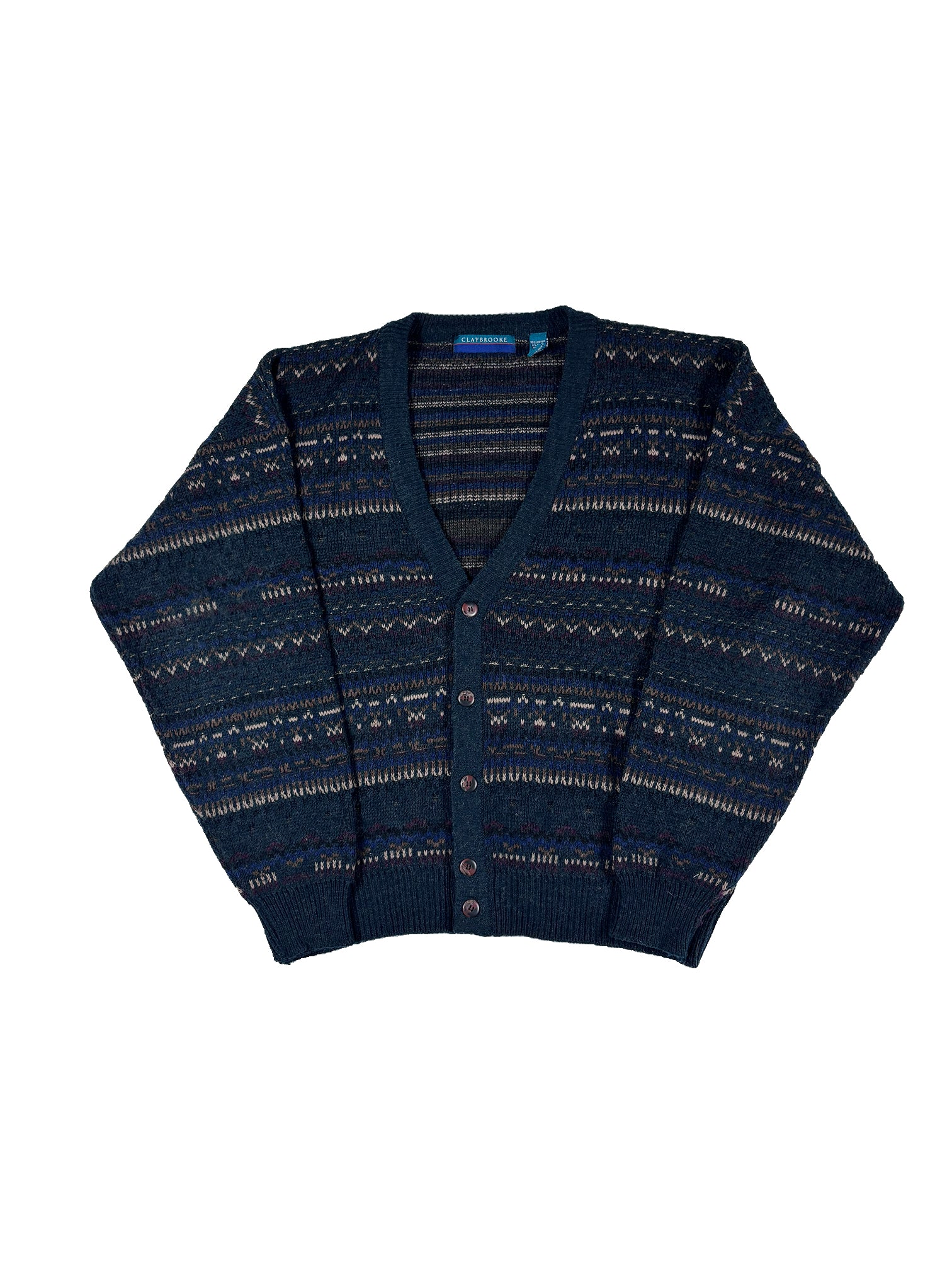 VINTAGE “CLAYBROOKE” KNIT CARDIGAN SIZE LARGE