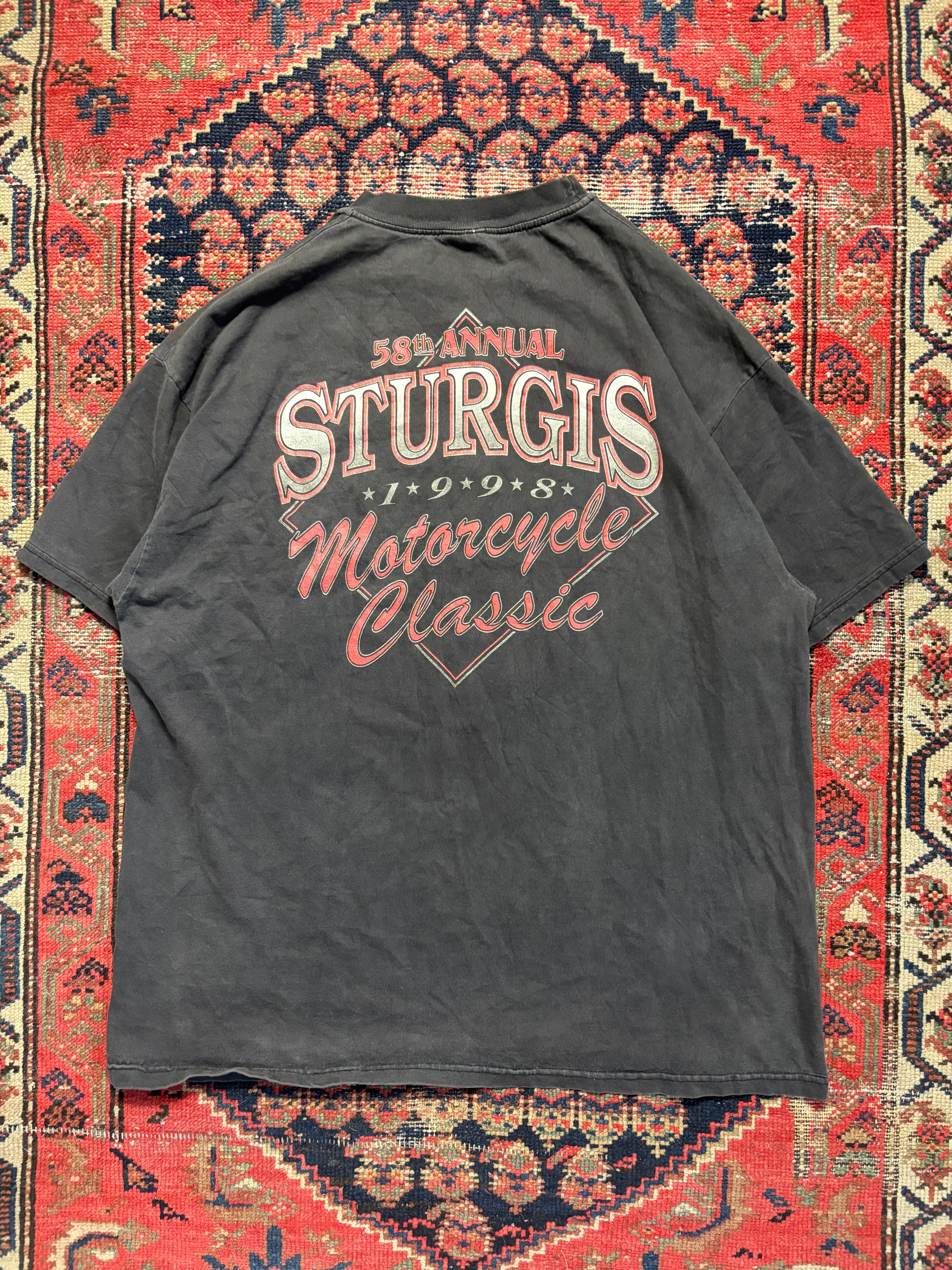 VINTAGE FADED BLACK 1998 STURGIS TEE SIZE XL