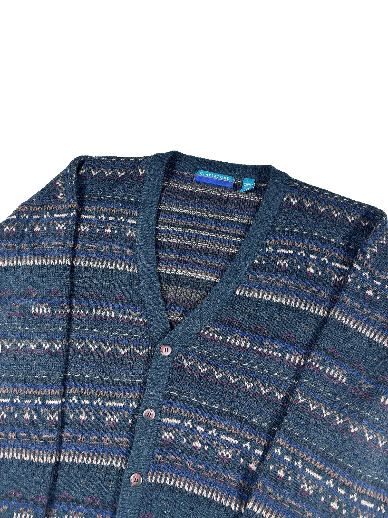 VINTAGE “CLAYBROOKE” KNIT CARDIGAN SIZE LARGE