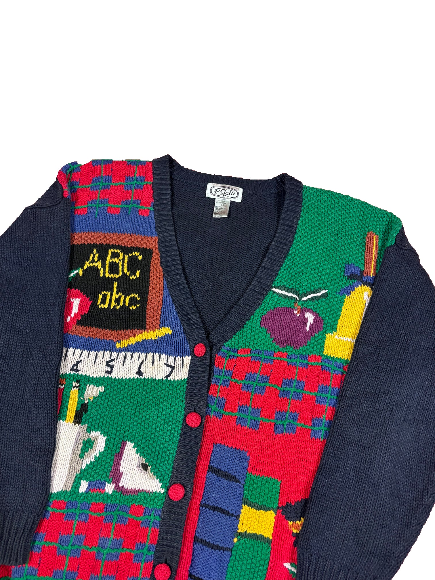 VINTAGE SCHOOL KNIT CARDIGAN SIZE MEDIUM