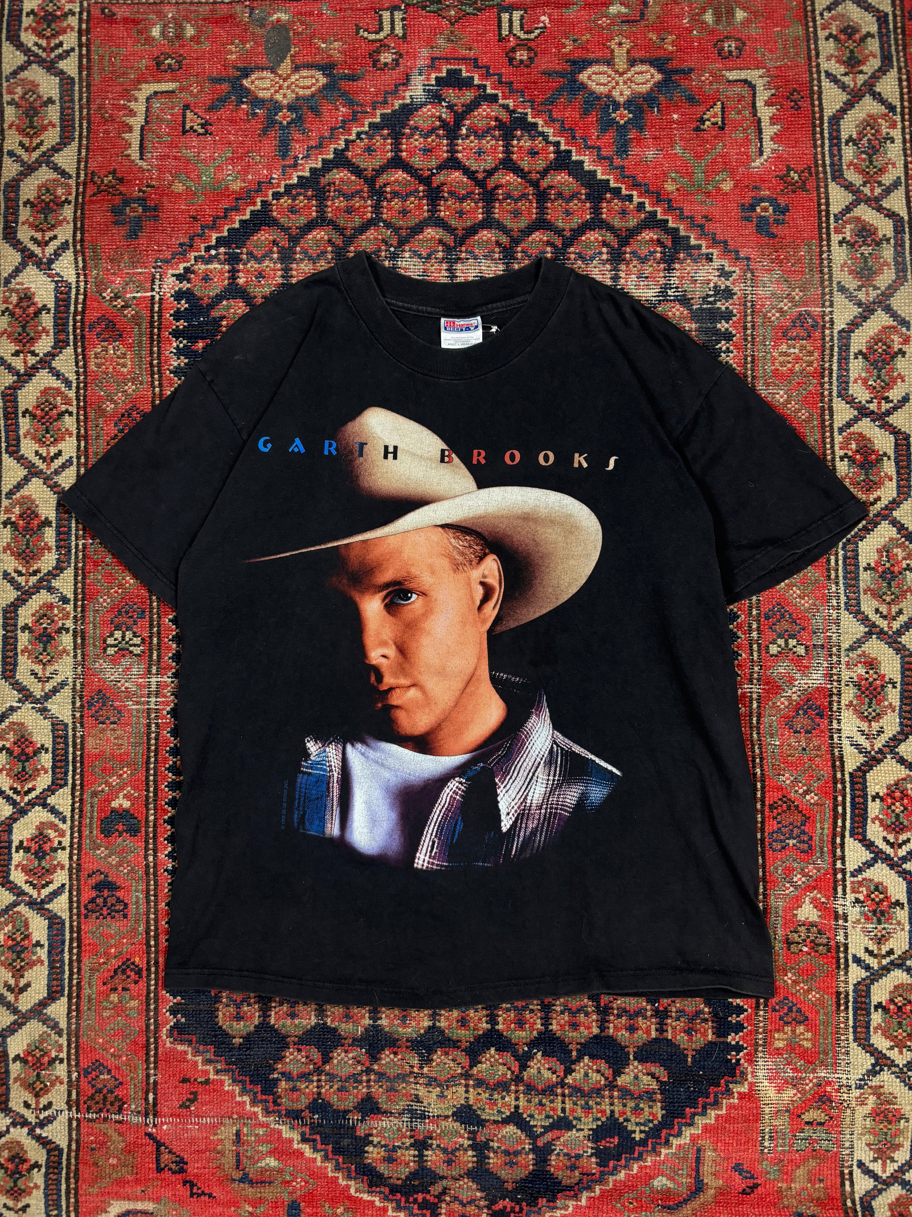 VINTAGE BLACK 1998 GARTH BROOKS TEE SIZE LARGE