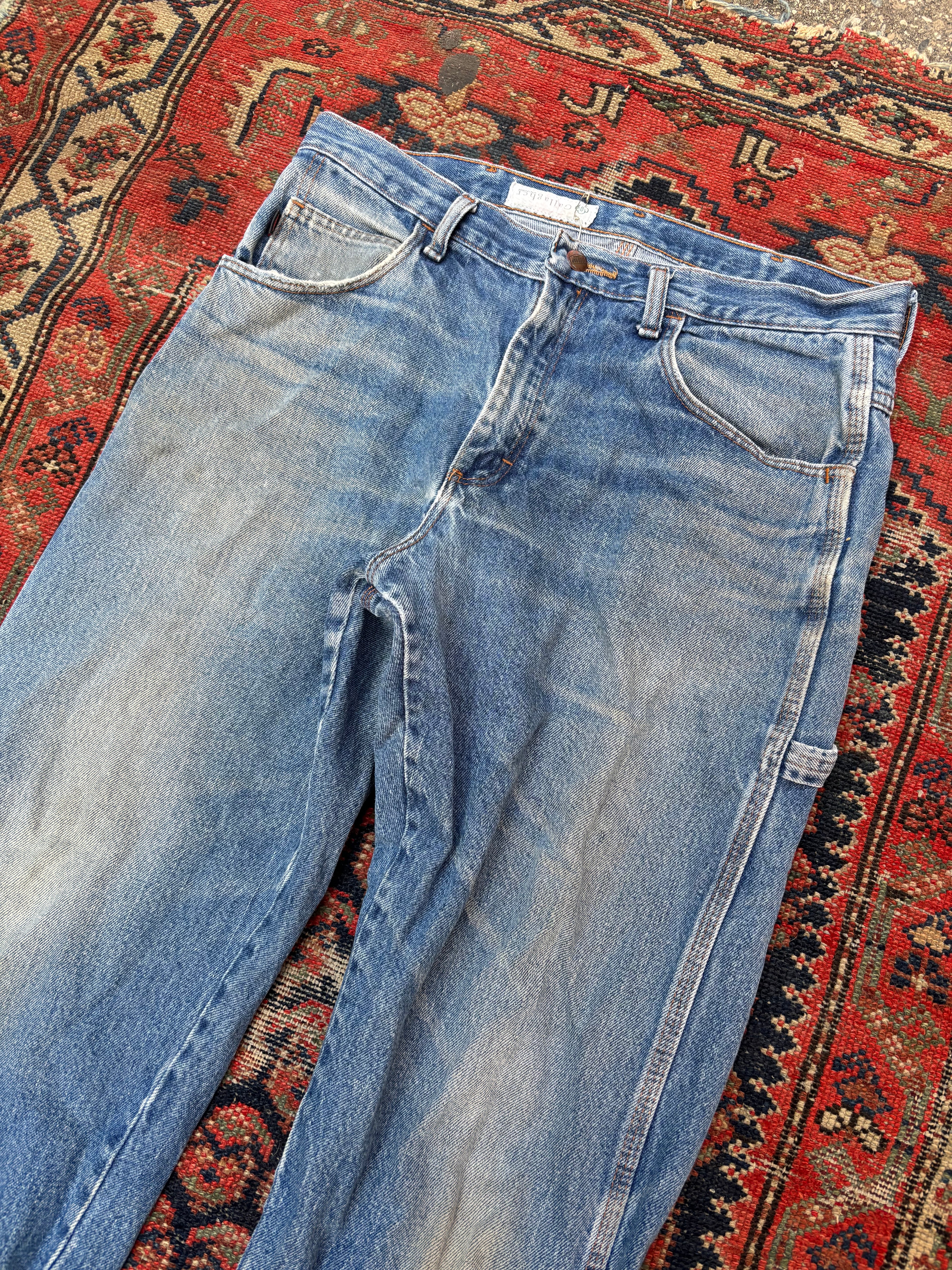 VINTAGE DISTRESSED REDKAP WORK DENIM W/34