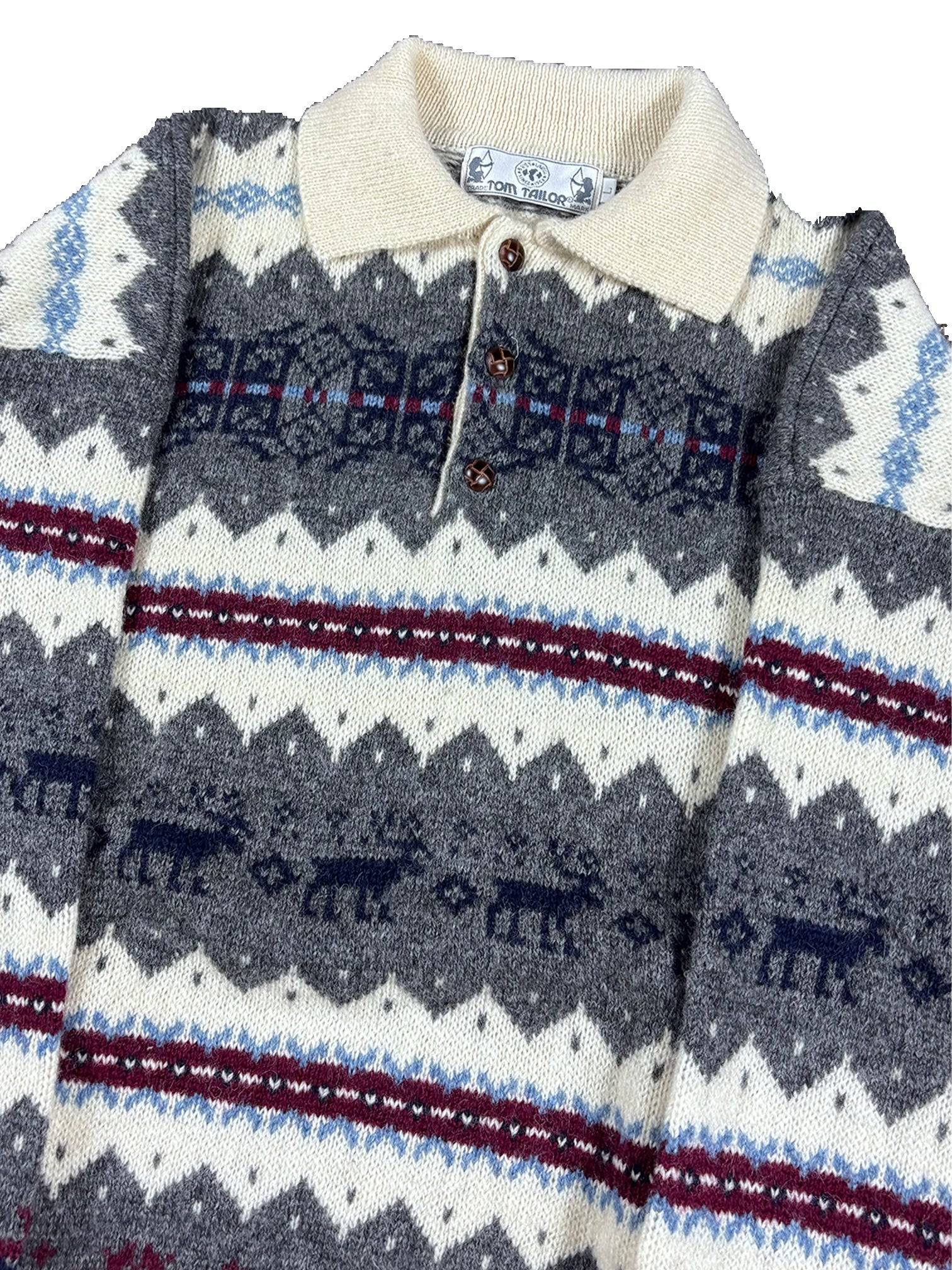 VINTAGE TOM TAILOR COLLARED CHRISTMAS KNIT SIZE LARGE