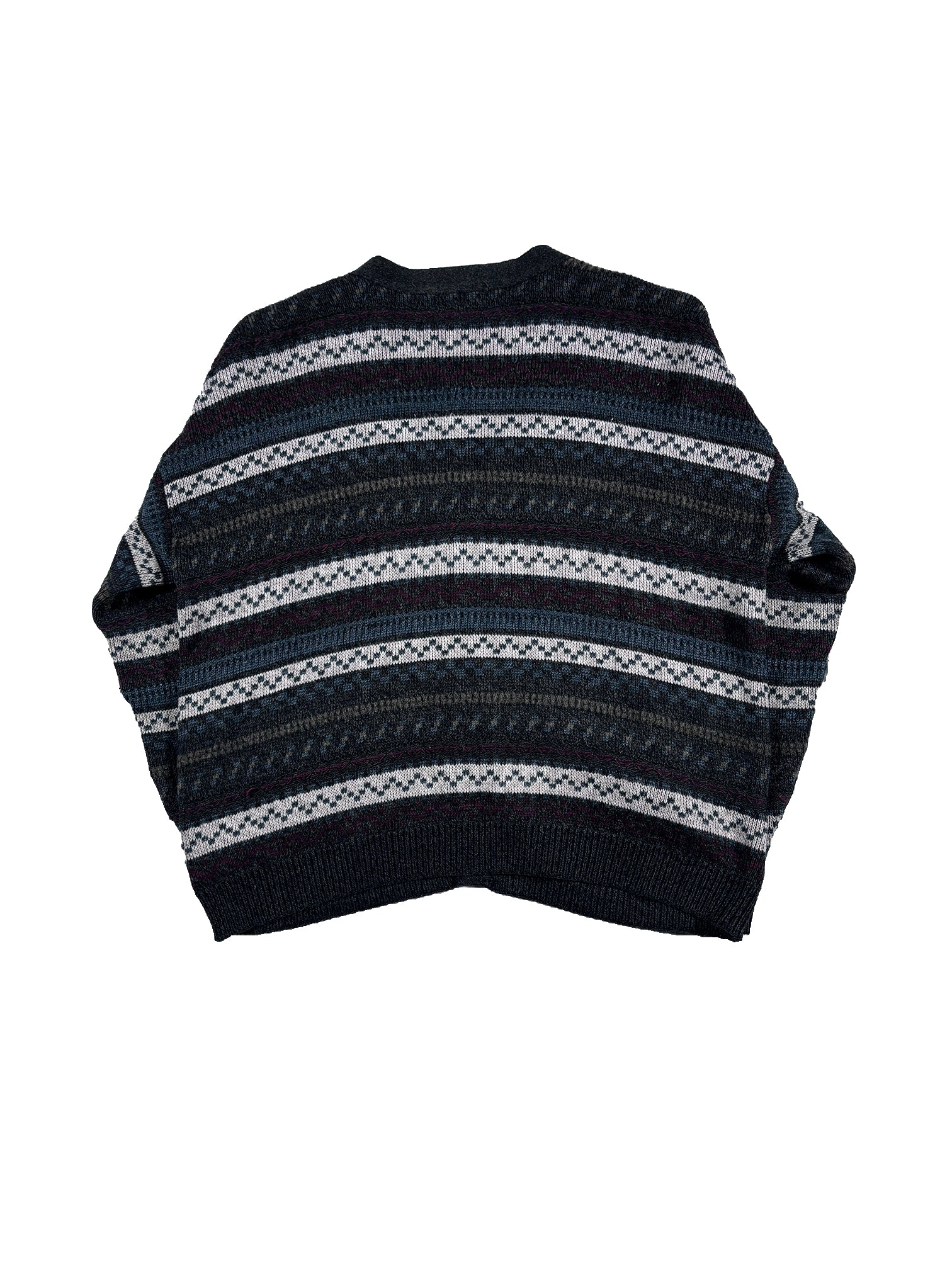 VINTAGE “TIP TOP TAILORS” KNIT PATTERN CARDIGAN SIZE LARGE