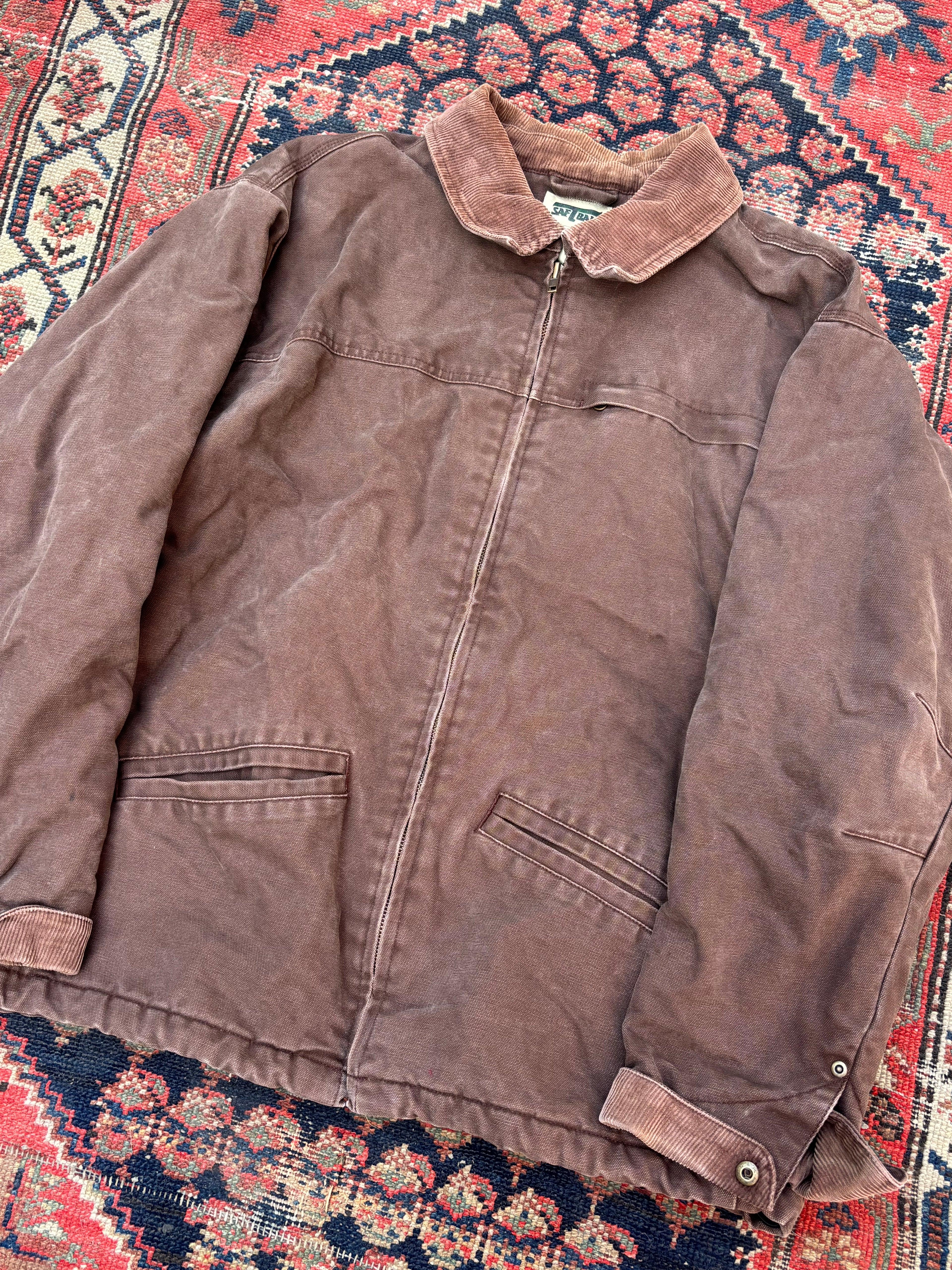 VINTAGE BROWN ‘safTbak’ CANVA JACKET SIZE LARGE