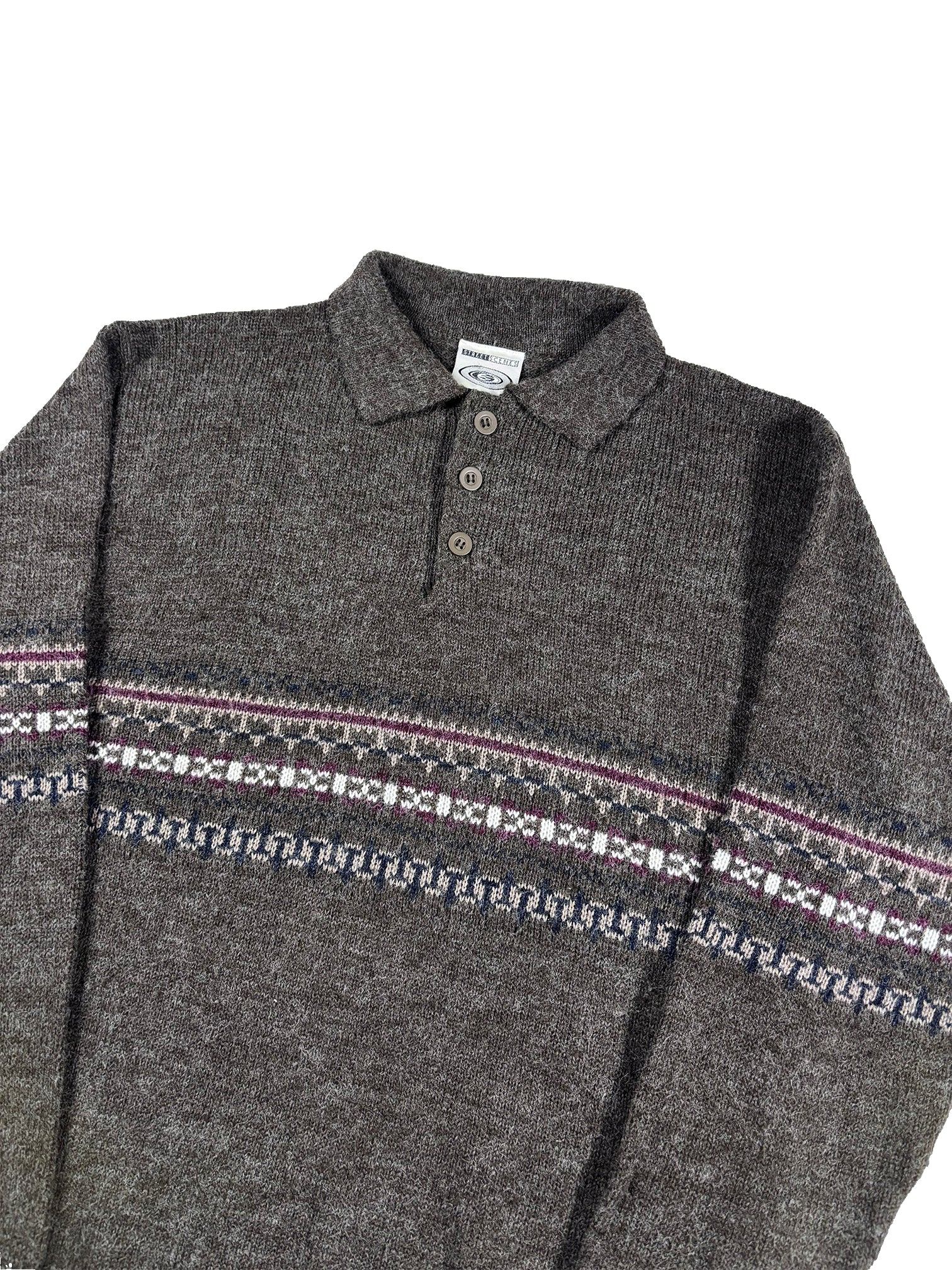 VINTAGE COLLARD KNIT SWEATER SIZE SMALL