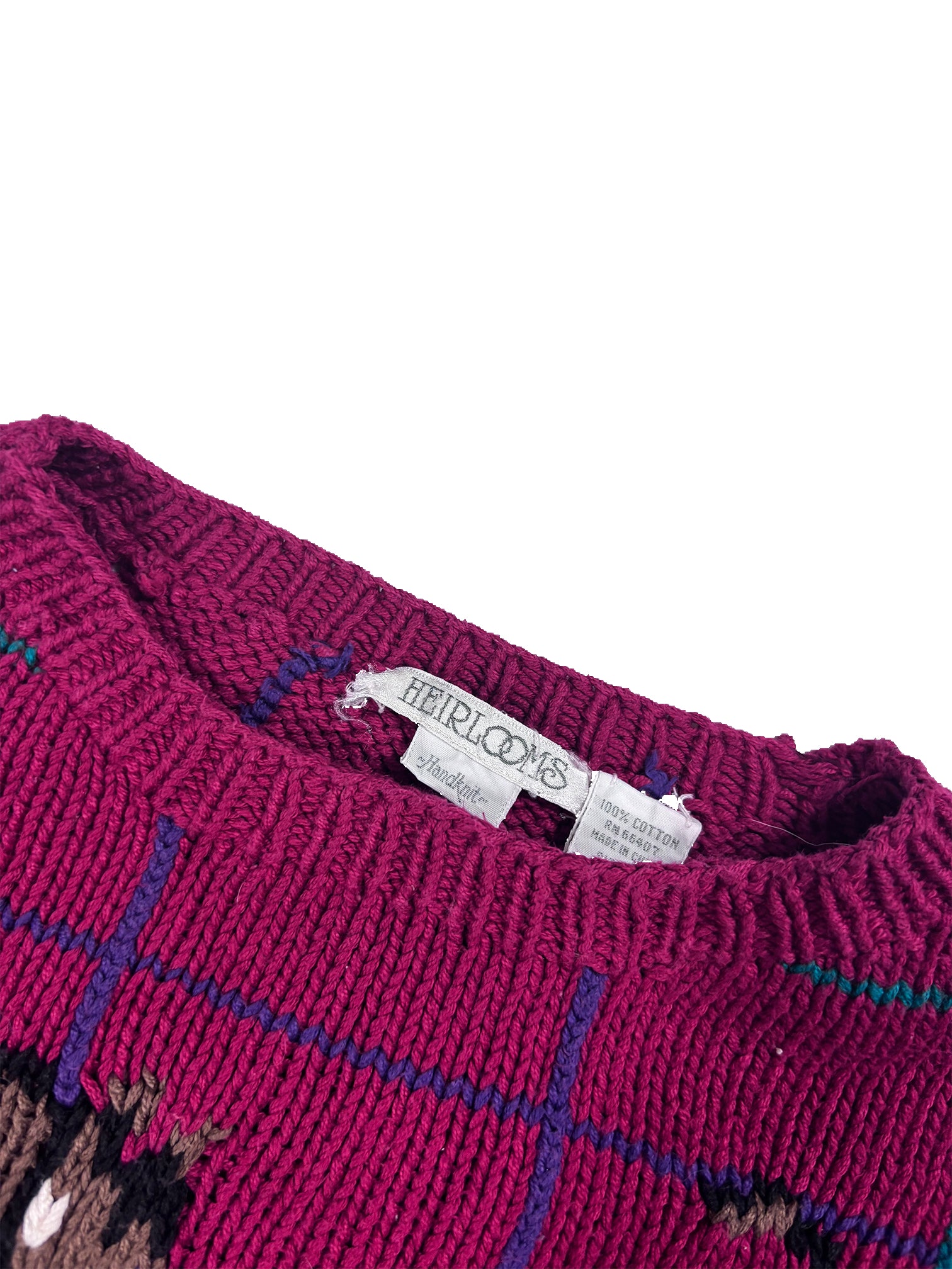 VINTAGE RED “HEIRLOOMS”HANDMADE HORSE KNIT SIZE LARGE