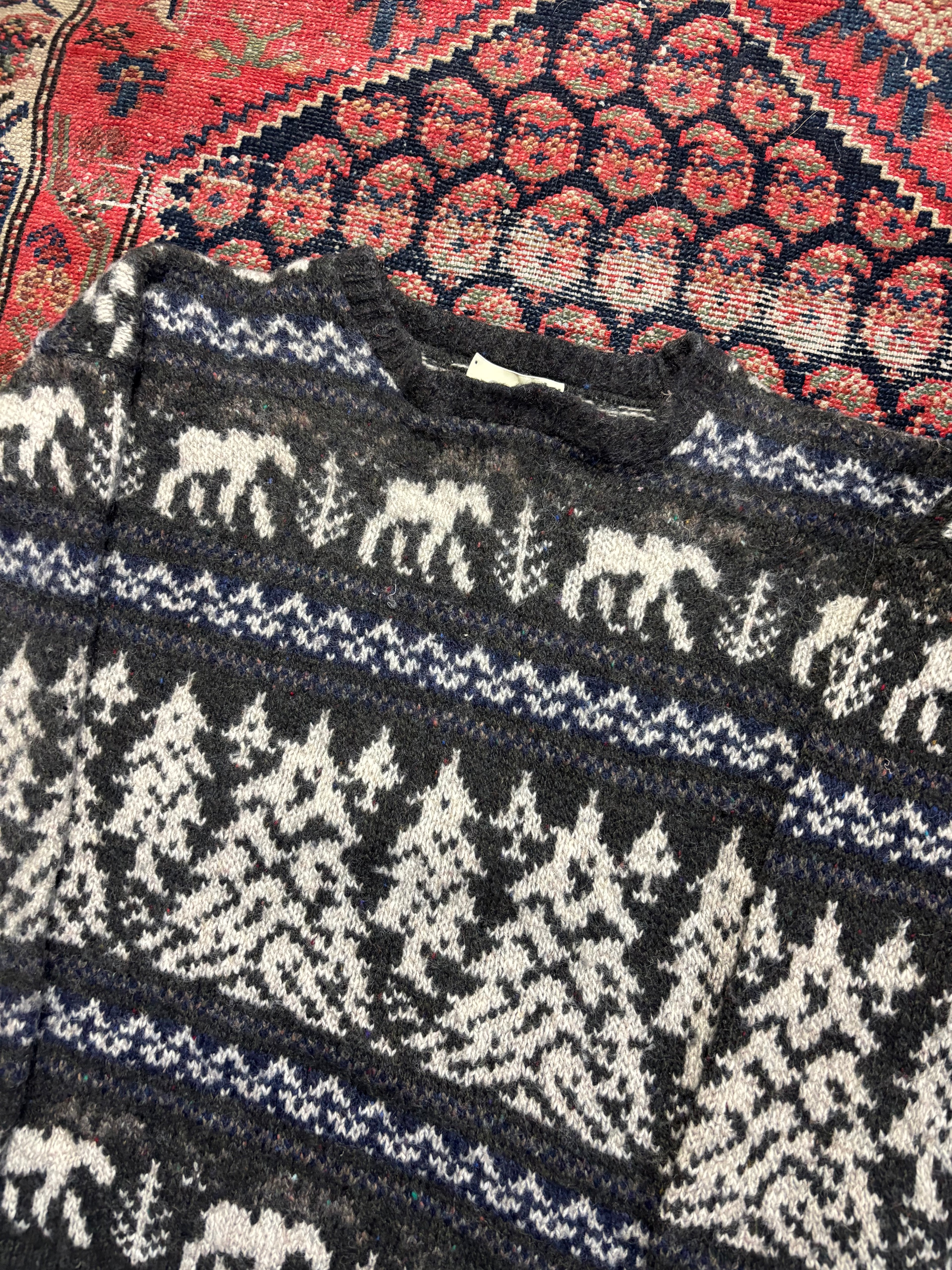 VINTAGE DARK GREY TREES EDDIE KNIT SIZE LARGE