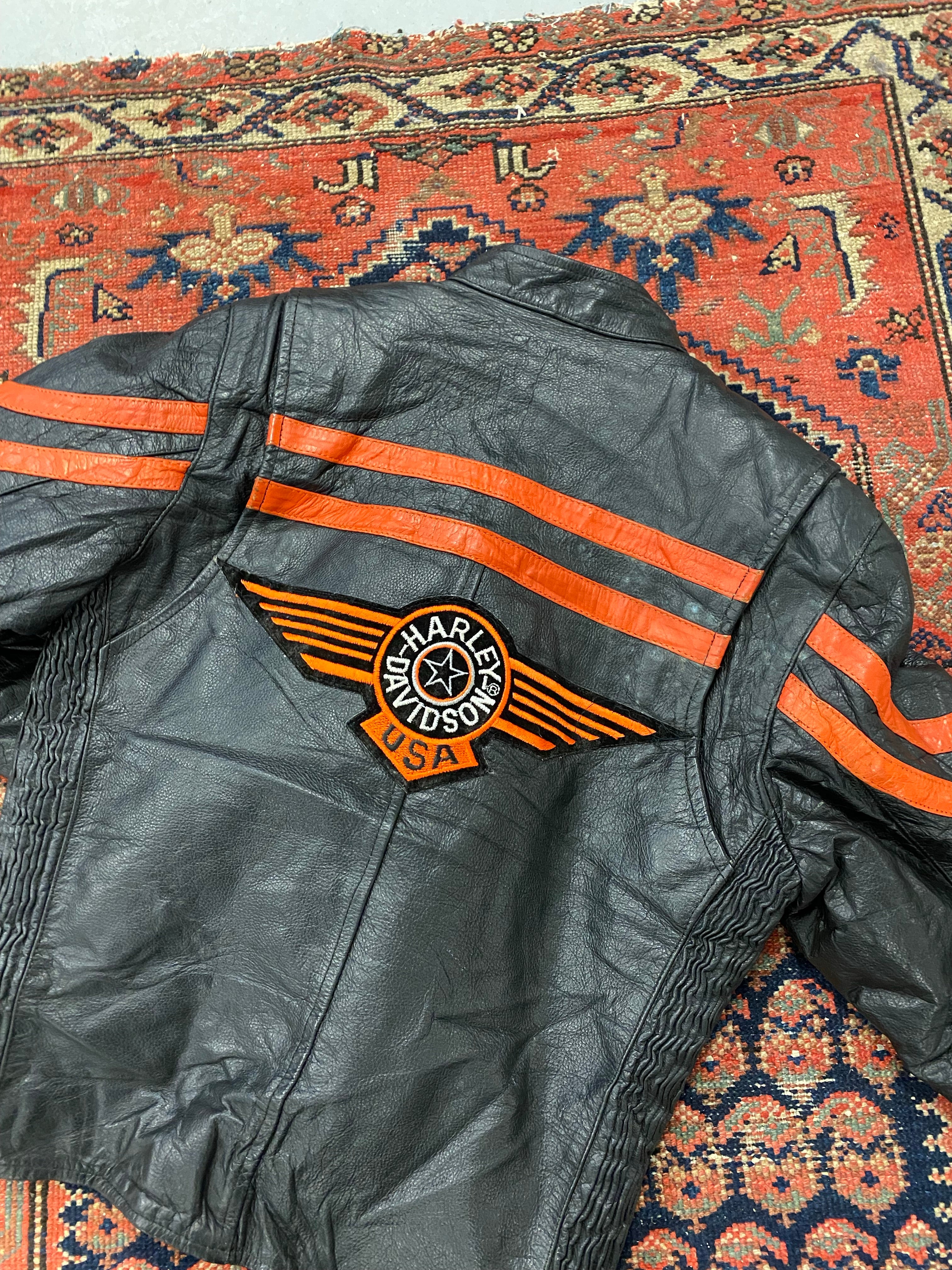 Vintage Leather Harley Davidson Jacket - S