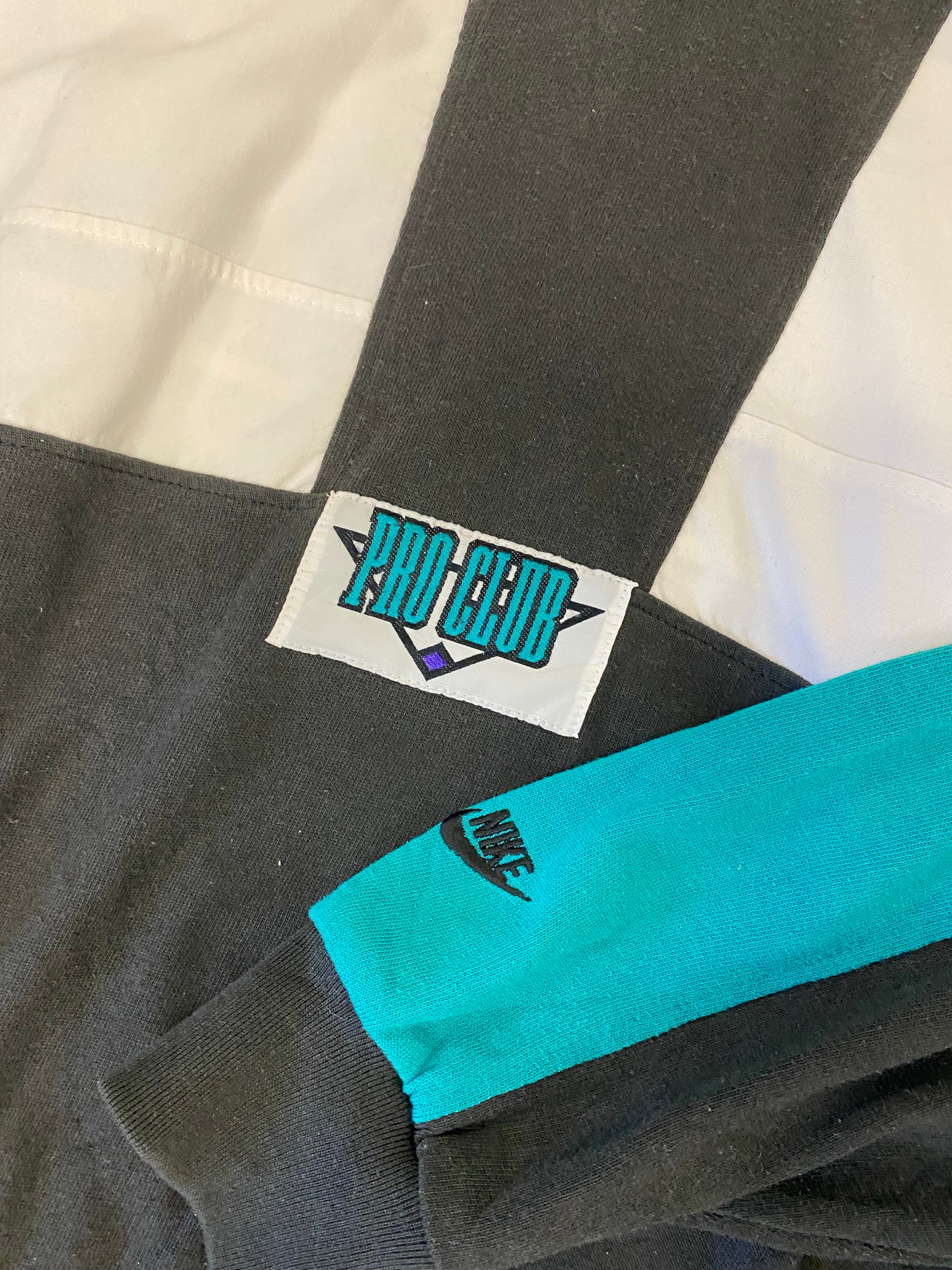 90s Nike Pro Club Colour Blocked Crewneck - M