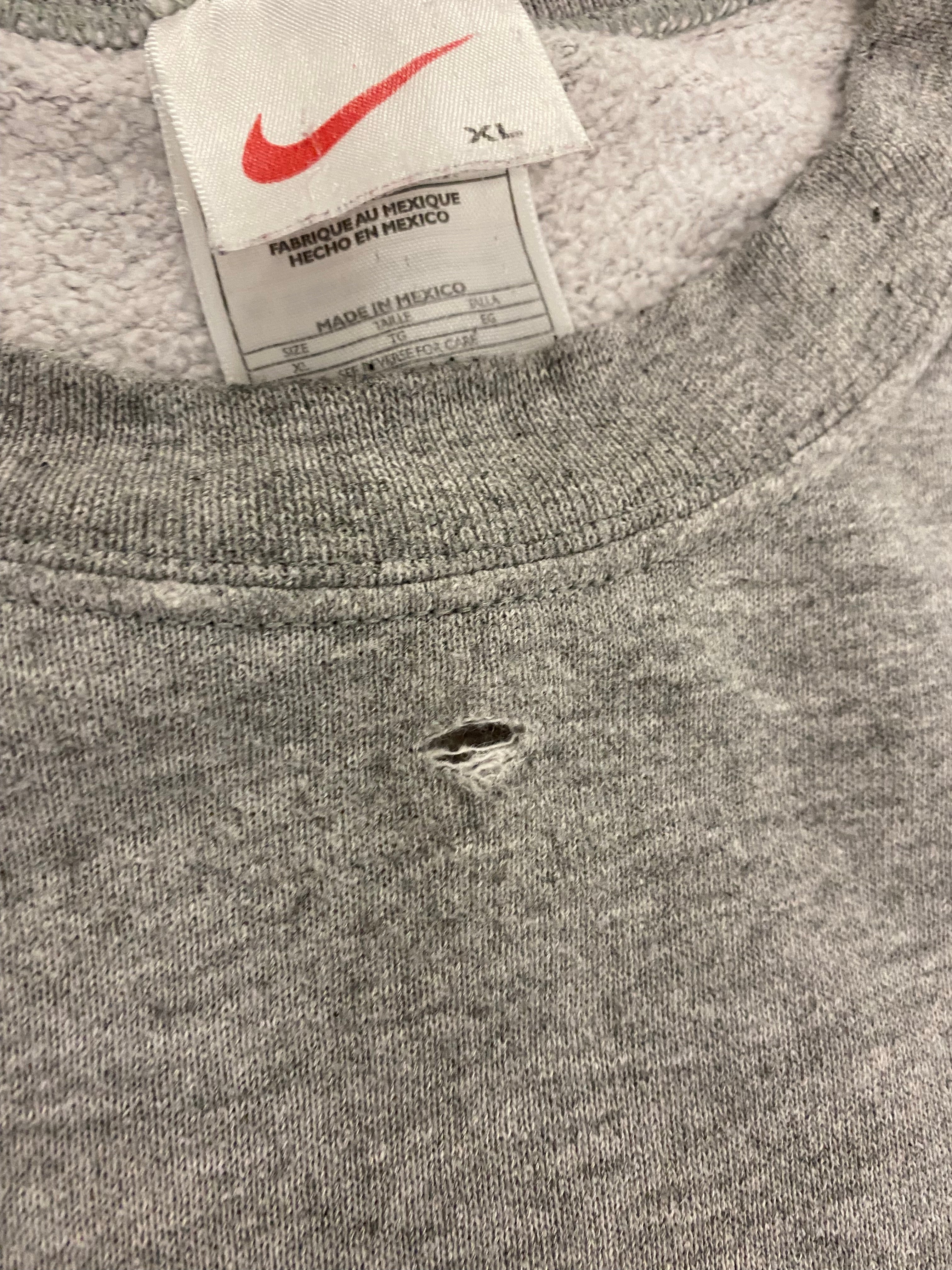 90s Grey Nike Check Crewneck - L/XL