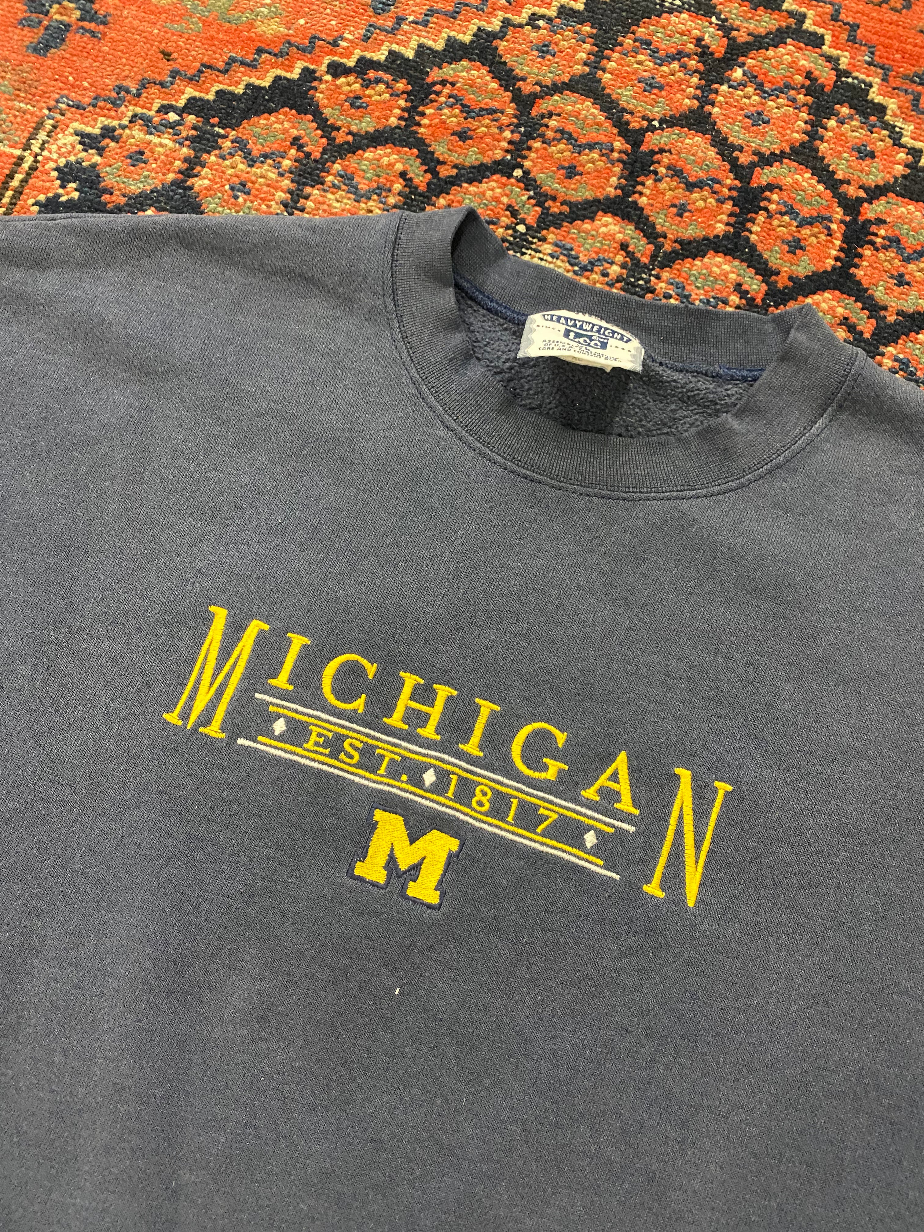 Vintage Faded Michigan Crewneck - L