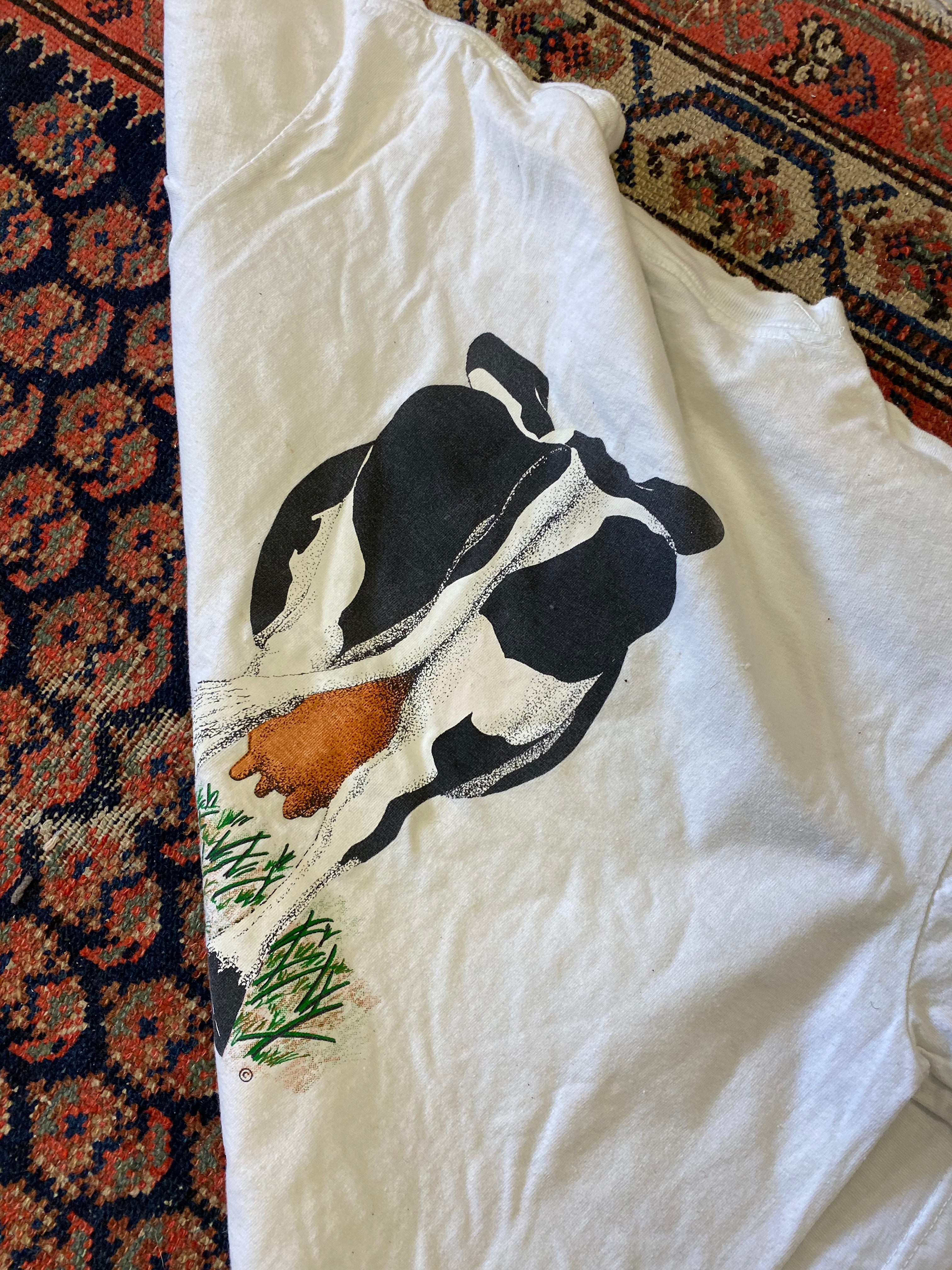 Vintage front and back cow t shirt - small/medium