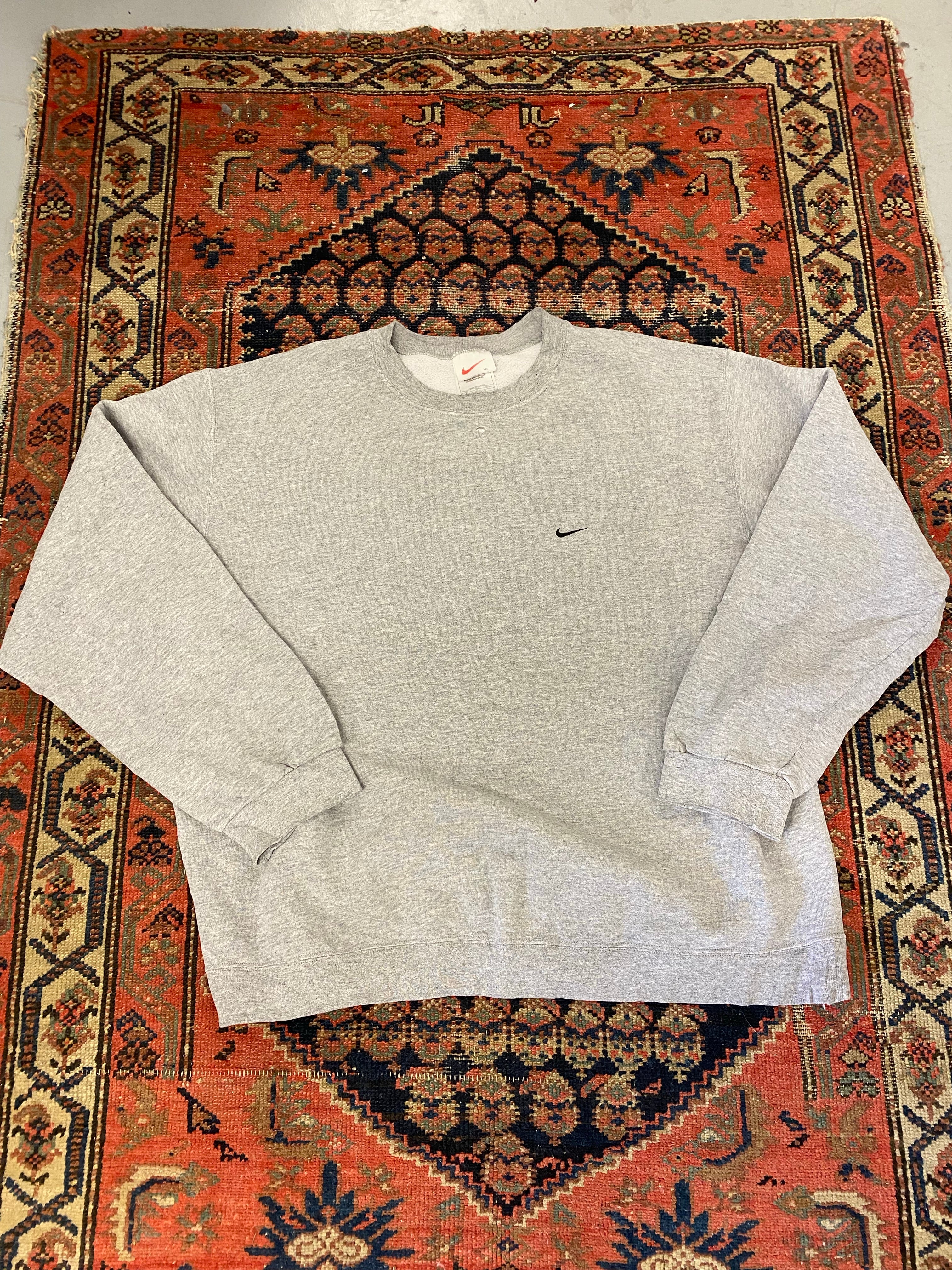 90s Grey Nike Check Crewneck - L/XL