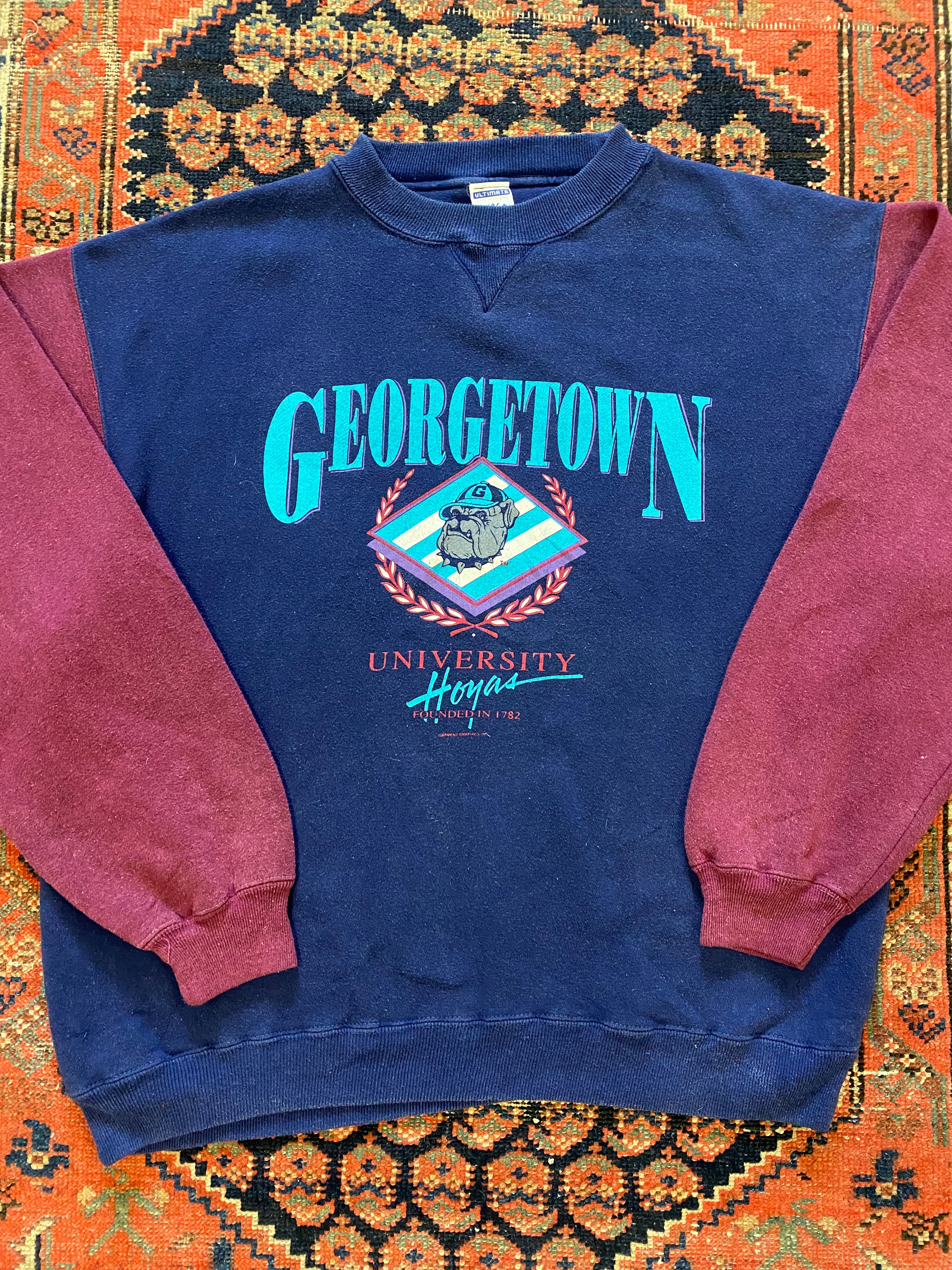 Vintage two tone George Town university Crewneck - M/L