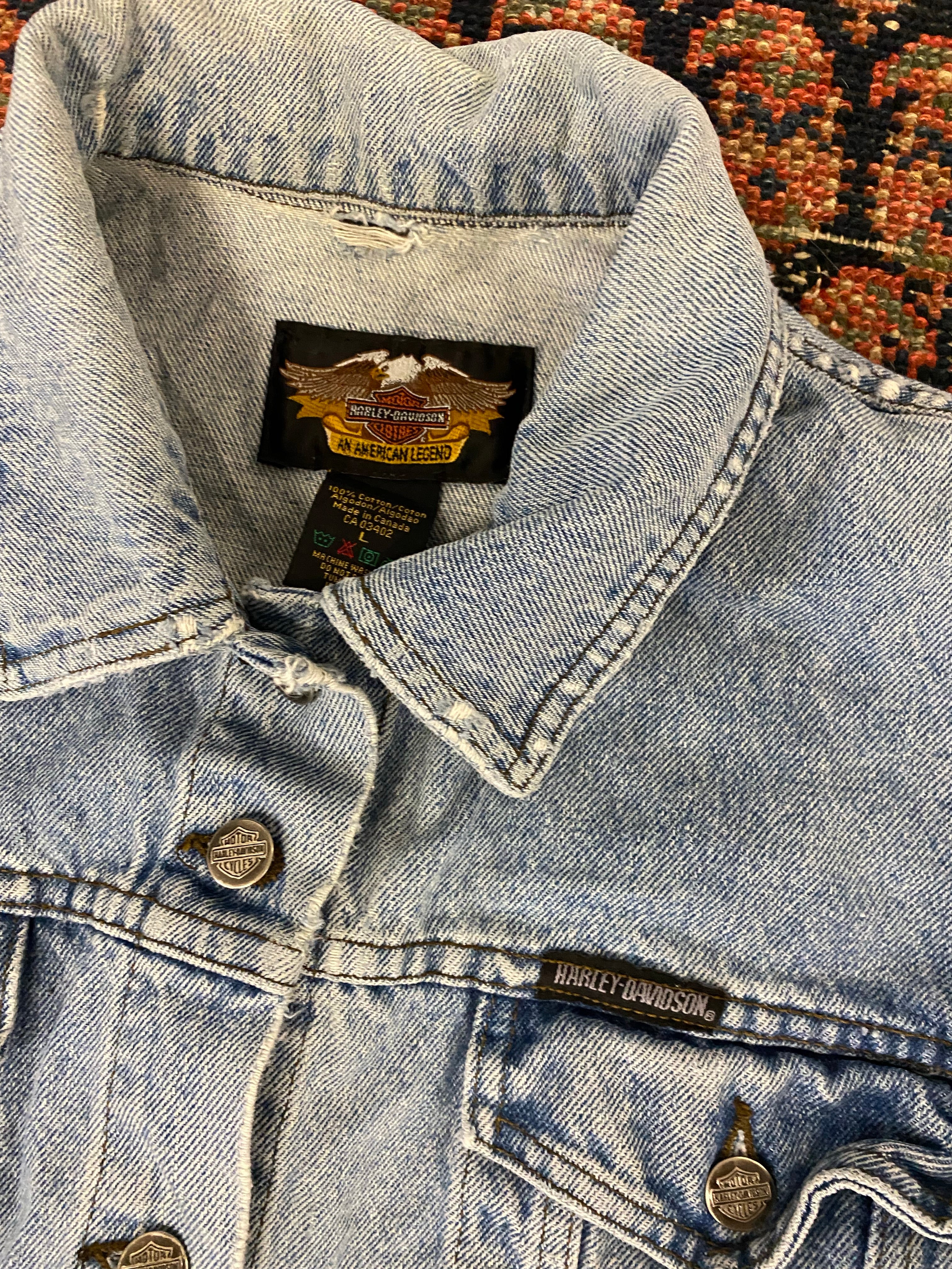 Vintage Harley Davidson Jacket W/ Back Embroidery - S