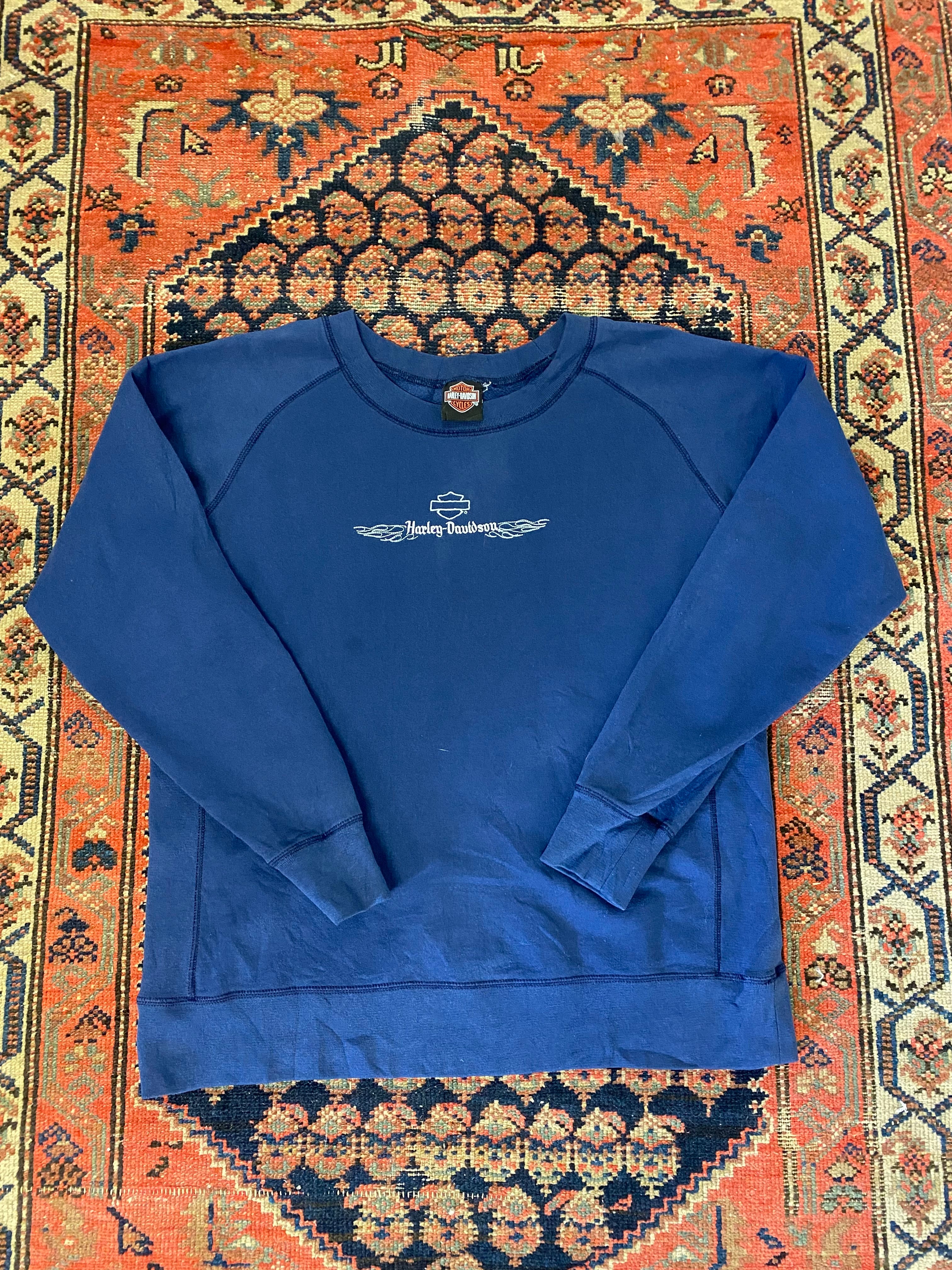 90s Embroidered Harley Davidson Crewneck - M