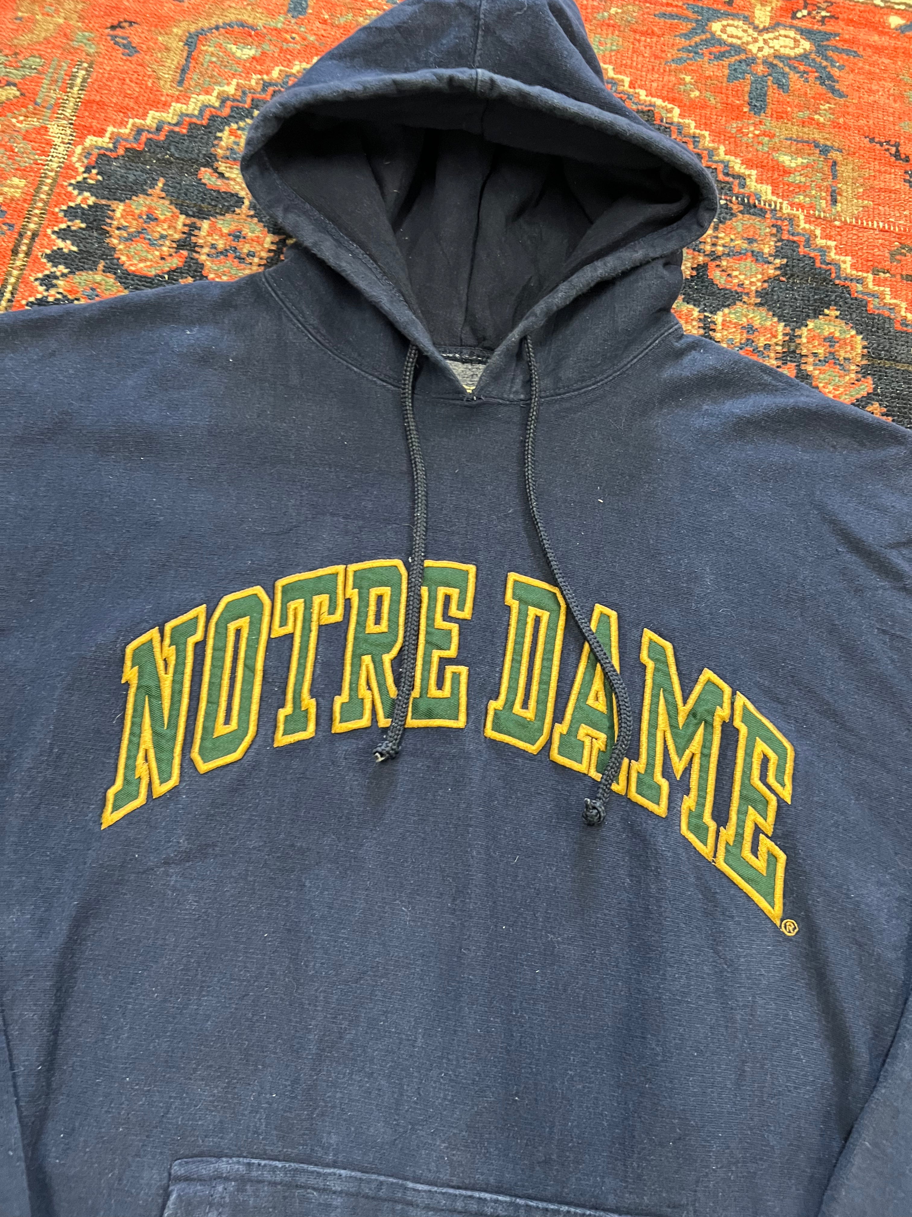 VINTAGE NOTRE DAME HOODIE - LARGE