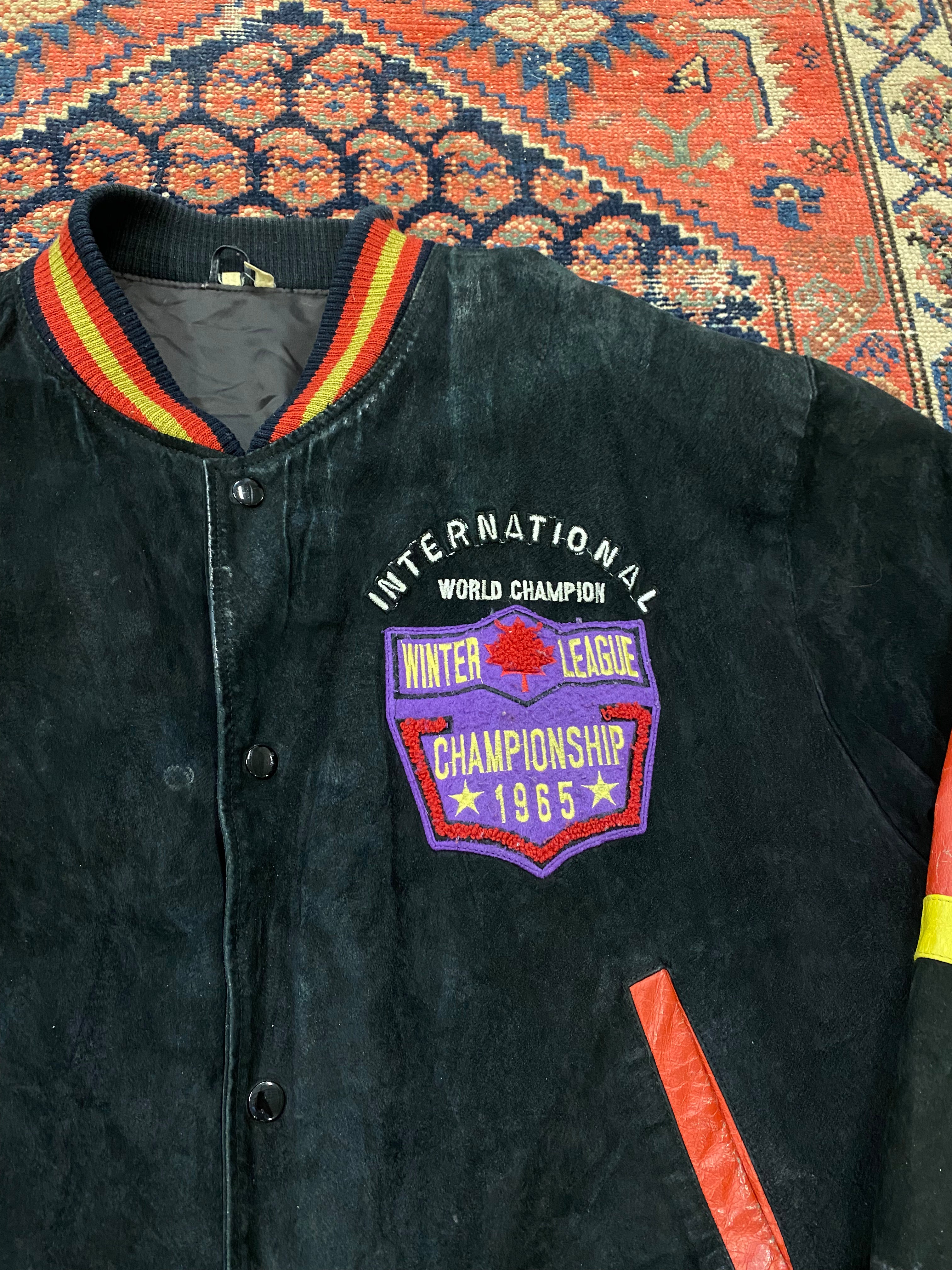 1965 League Ambiance Hockey Suede Jacket - L