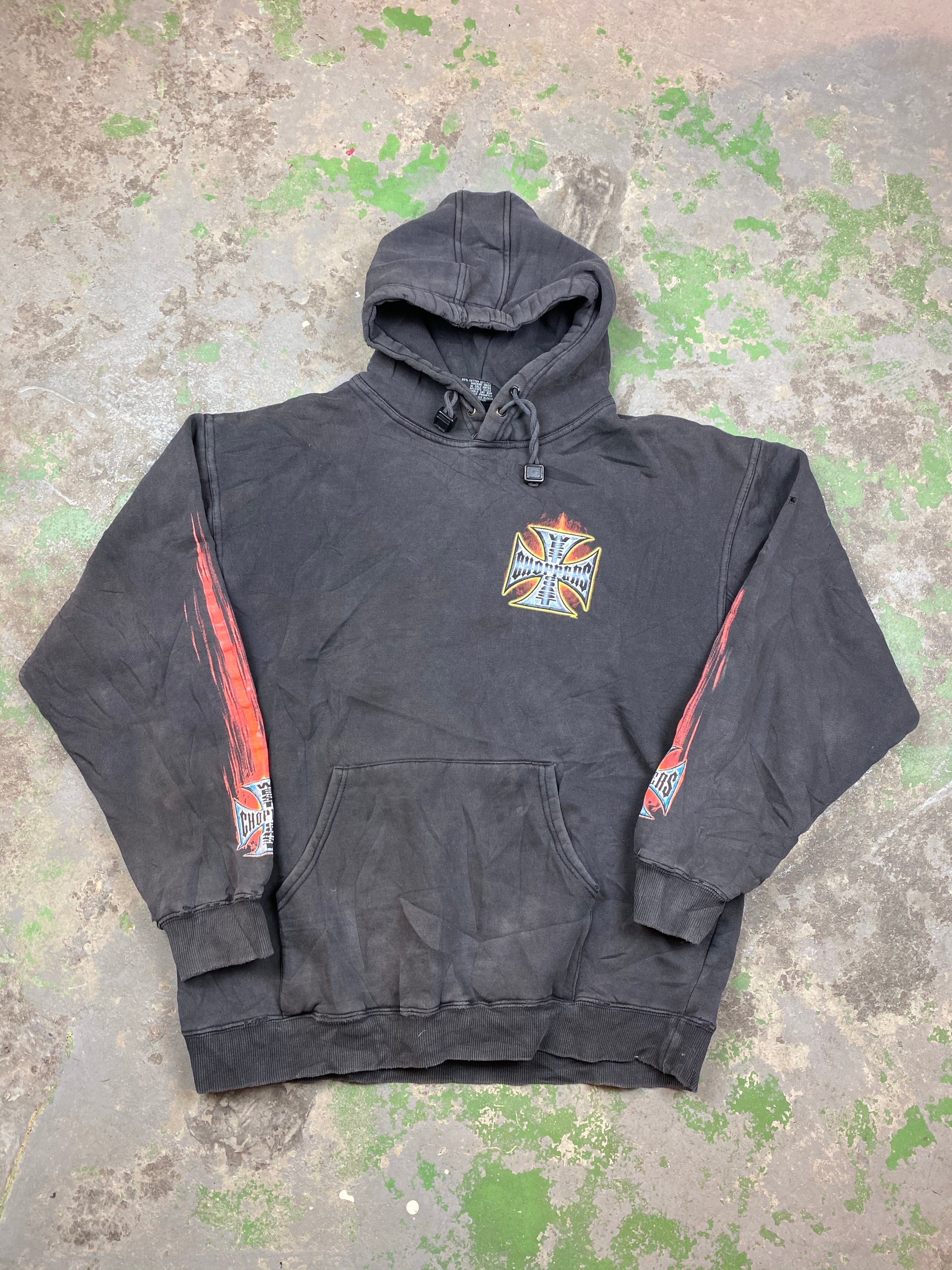 Thrashed 90s west coast choppers hoodie | Luster & Oak – Luster