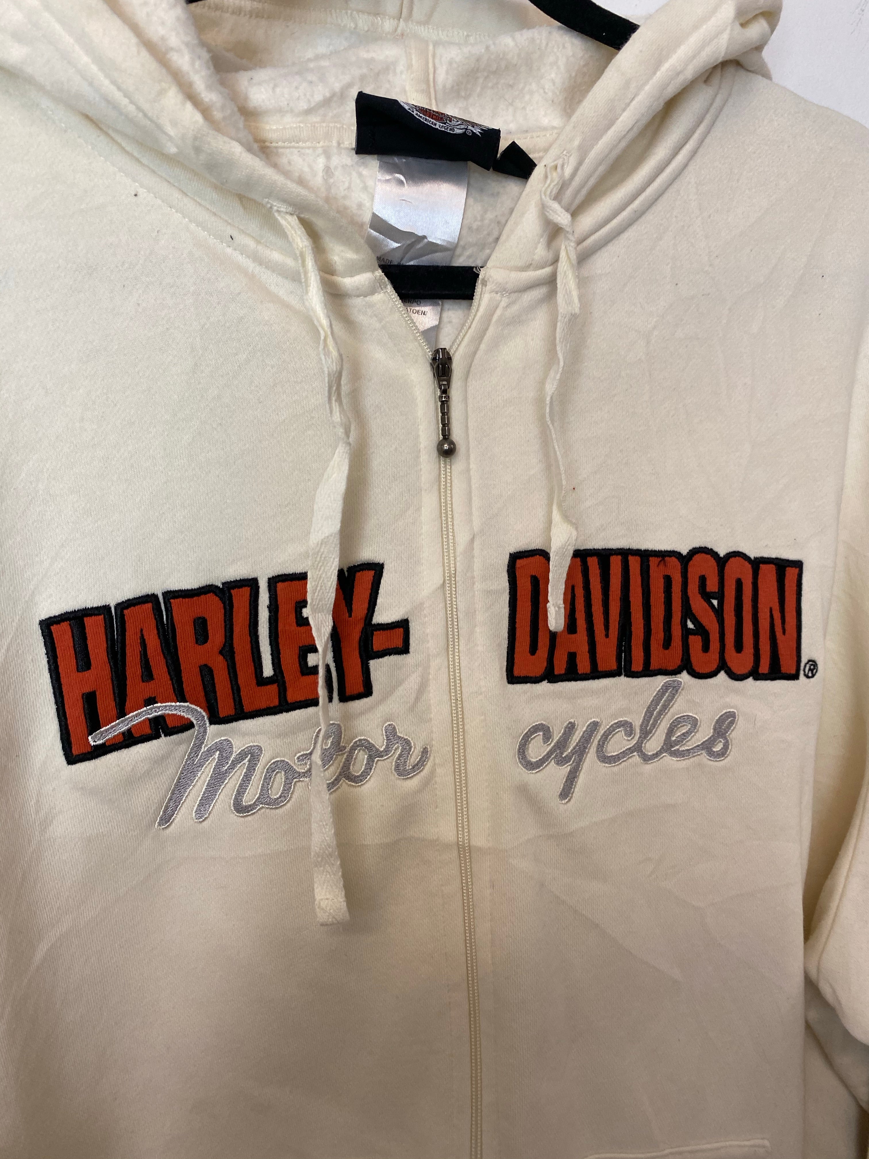 Vintage Creme Harley Davidson Full-zip - M