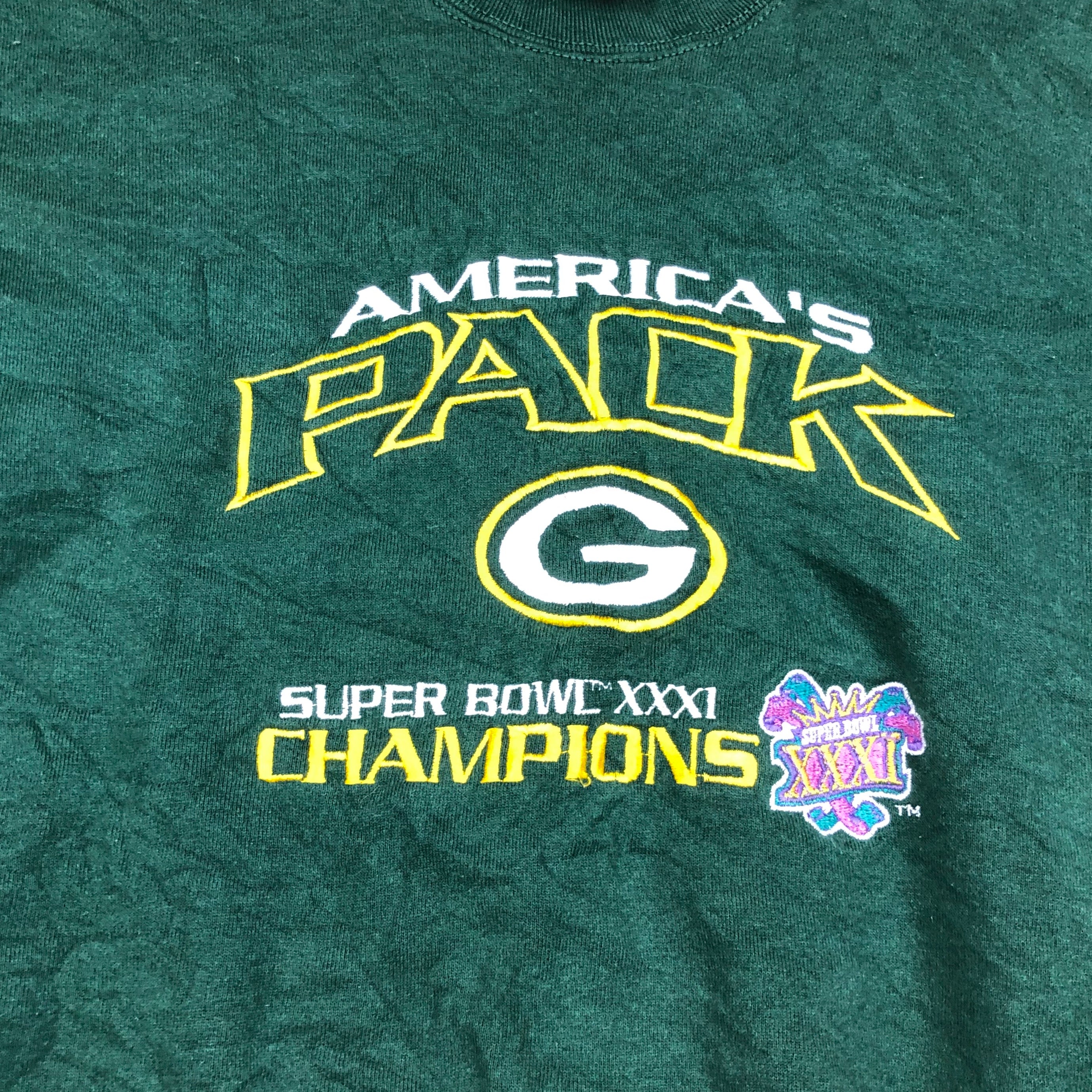 Vintage Embroidered Green Bay Packers XXXI Crewneck