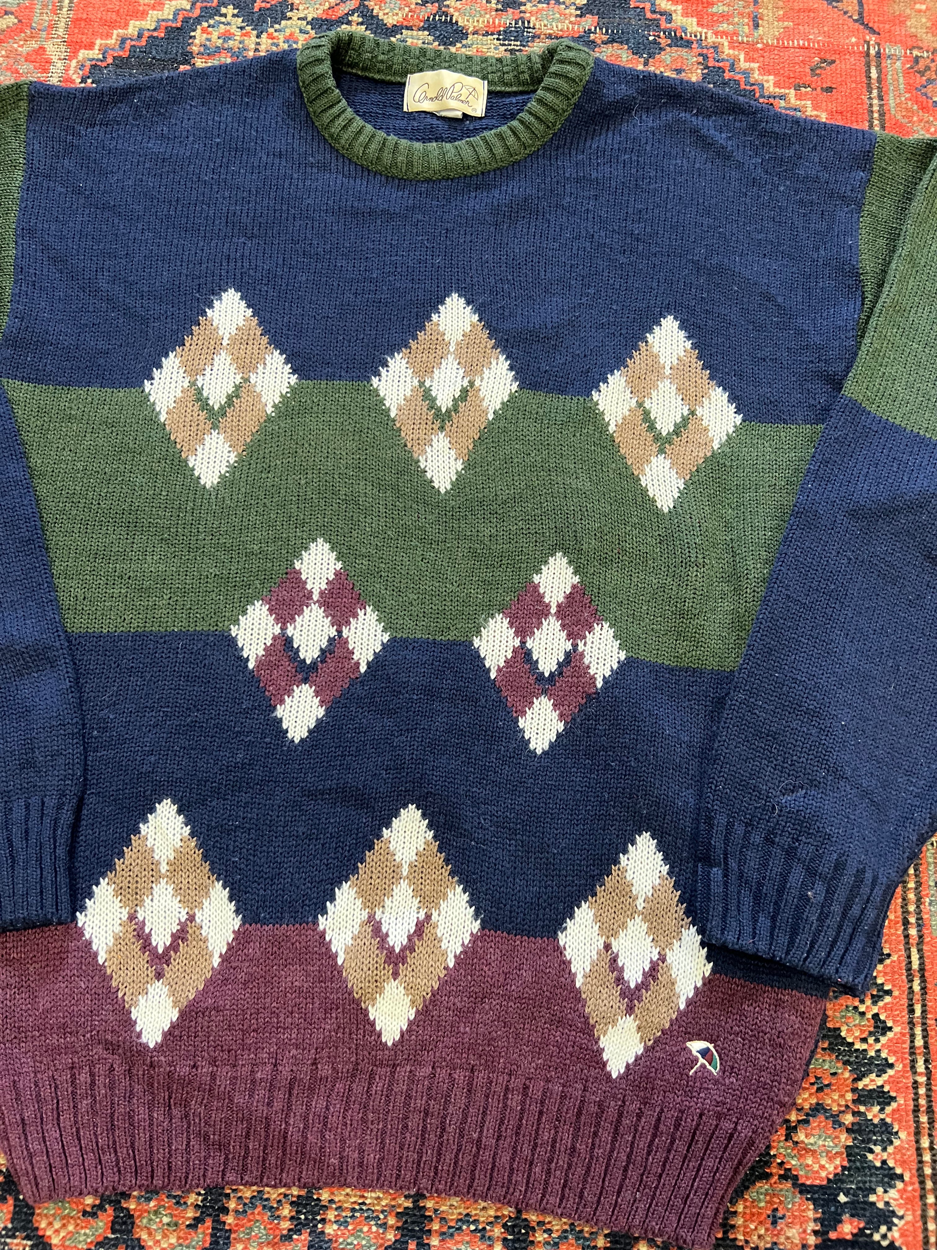 VINTAGE PATTERNED KNIT SWEATER - M/L