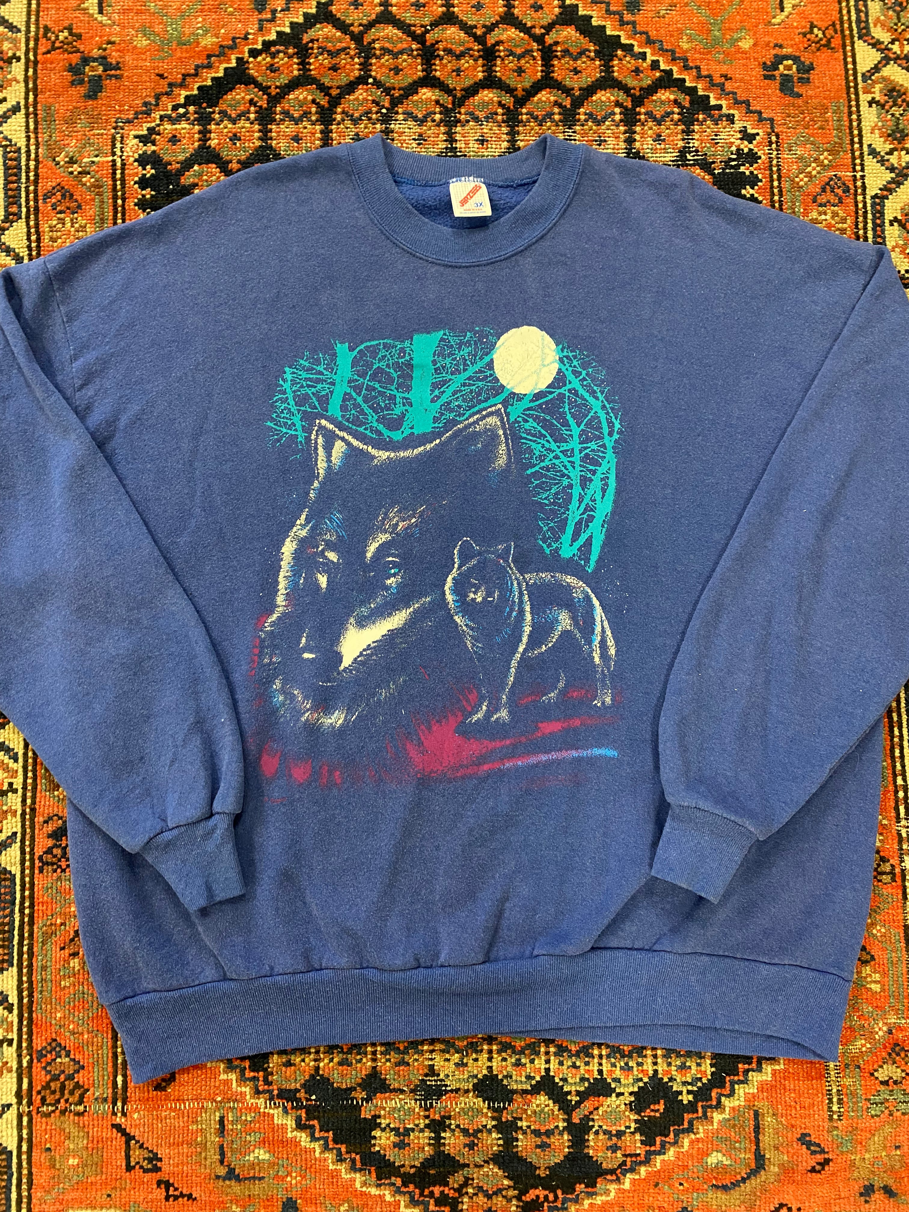 90s Wolf Crewneck - L
