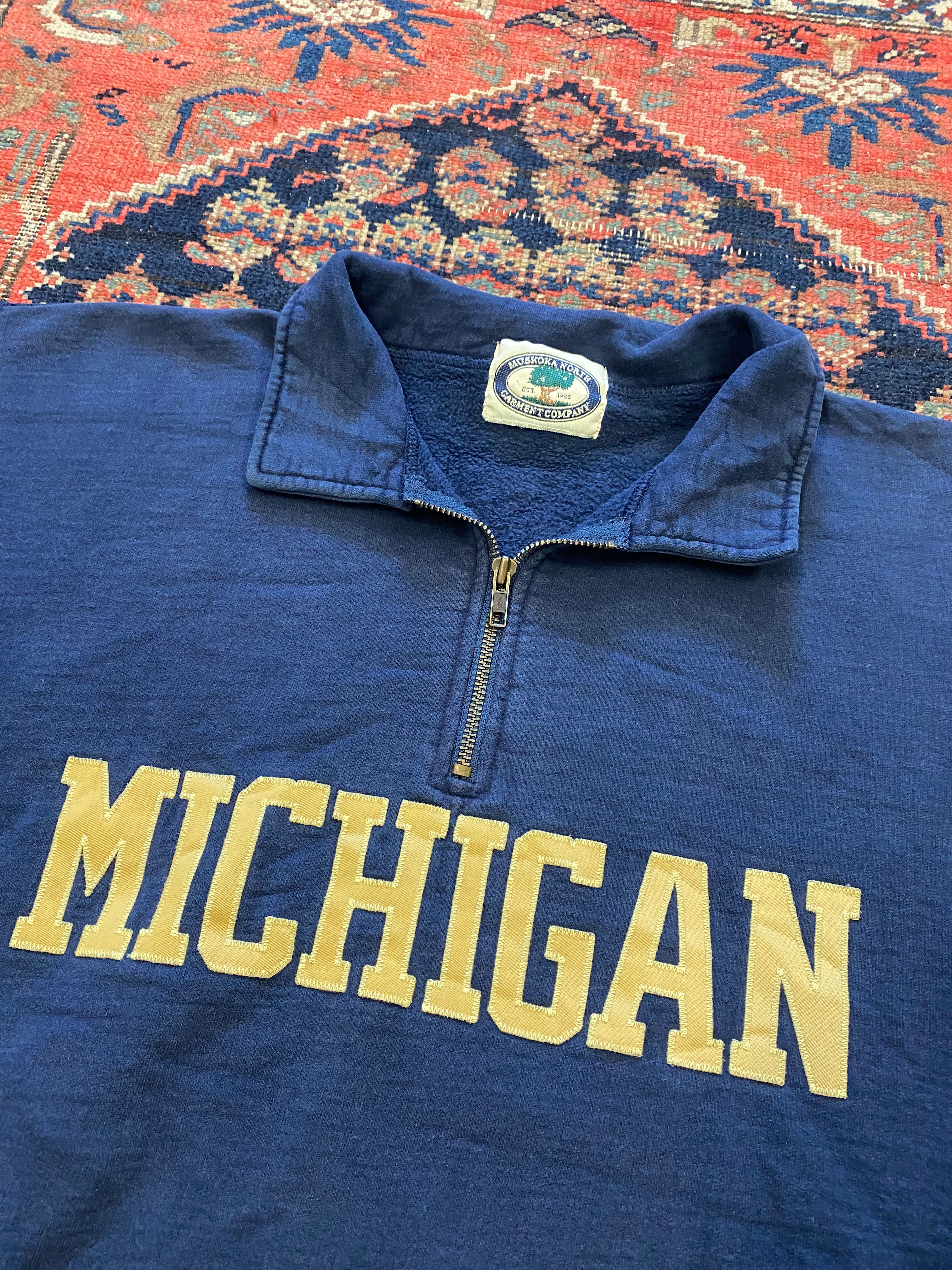 Vintage collared Michigan quarter zip - XL