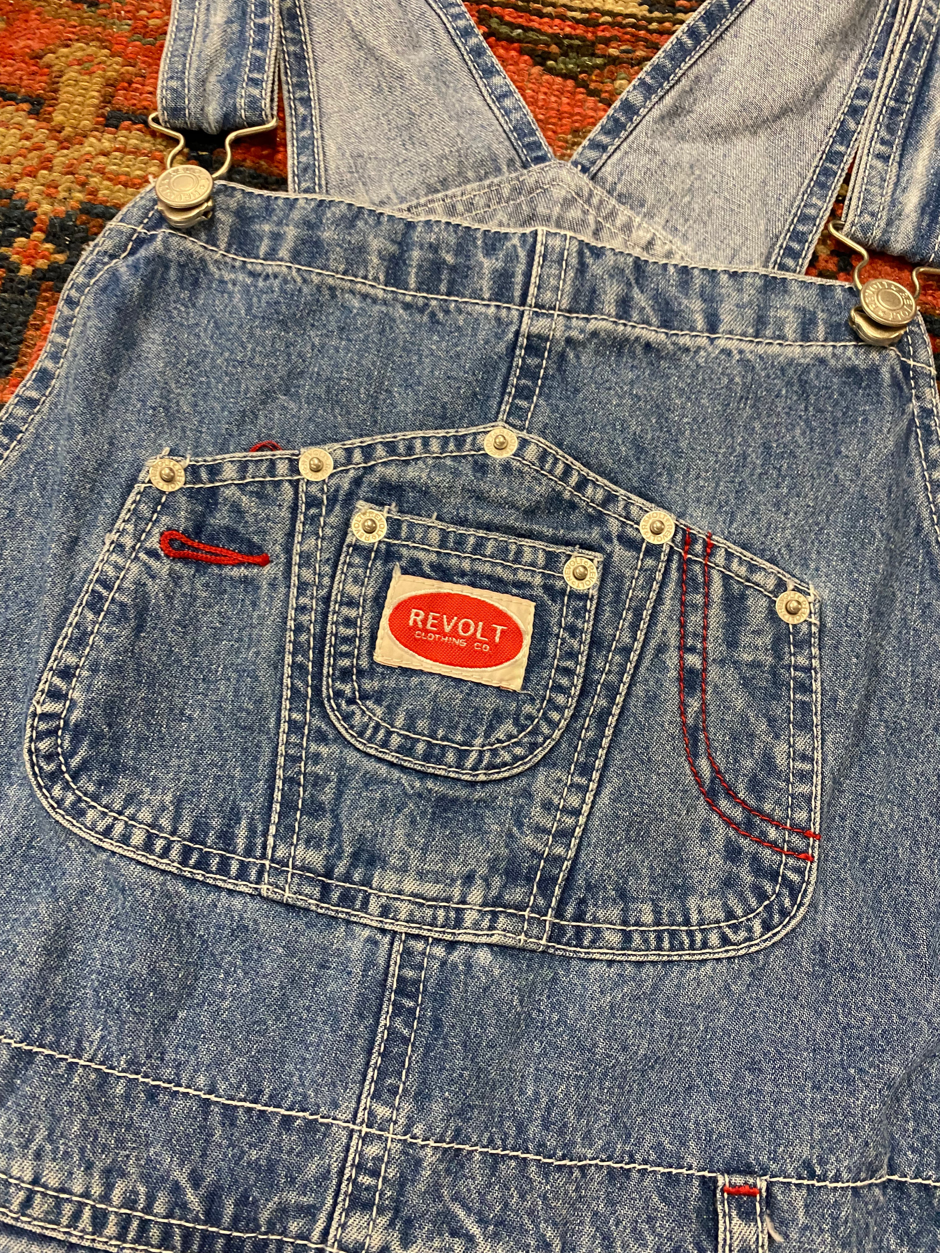 Vintage Denim Overalls - L