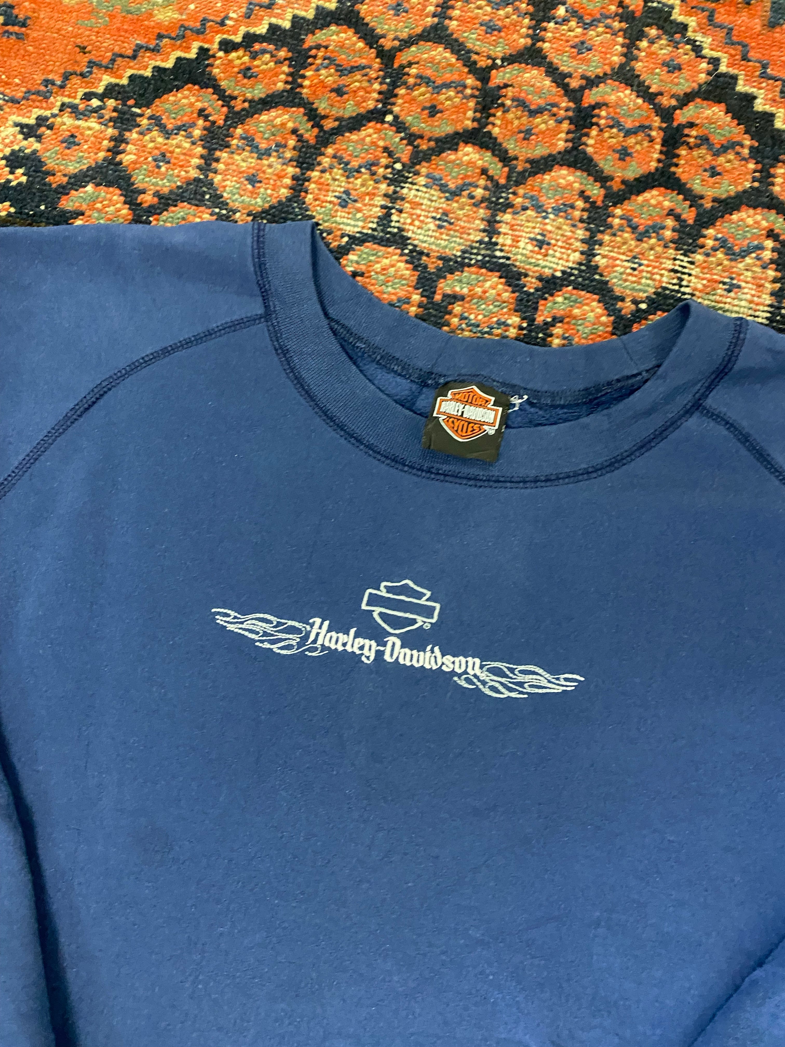 90s Embroidered Harley Davidson Crewneck - M