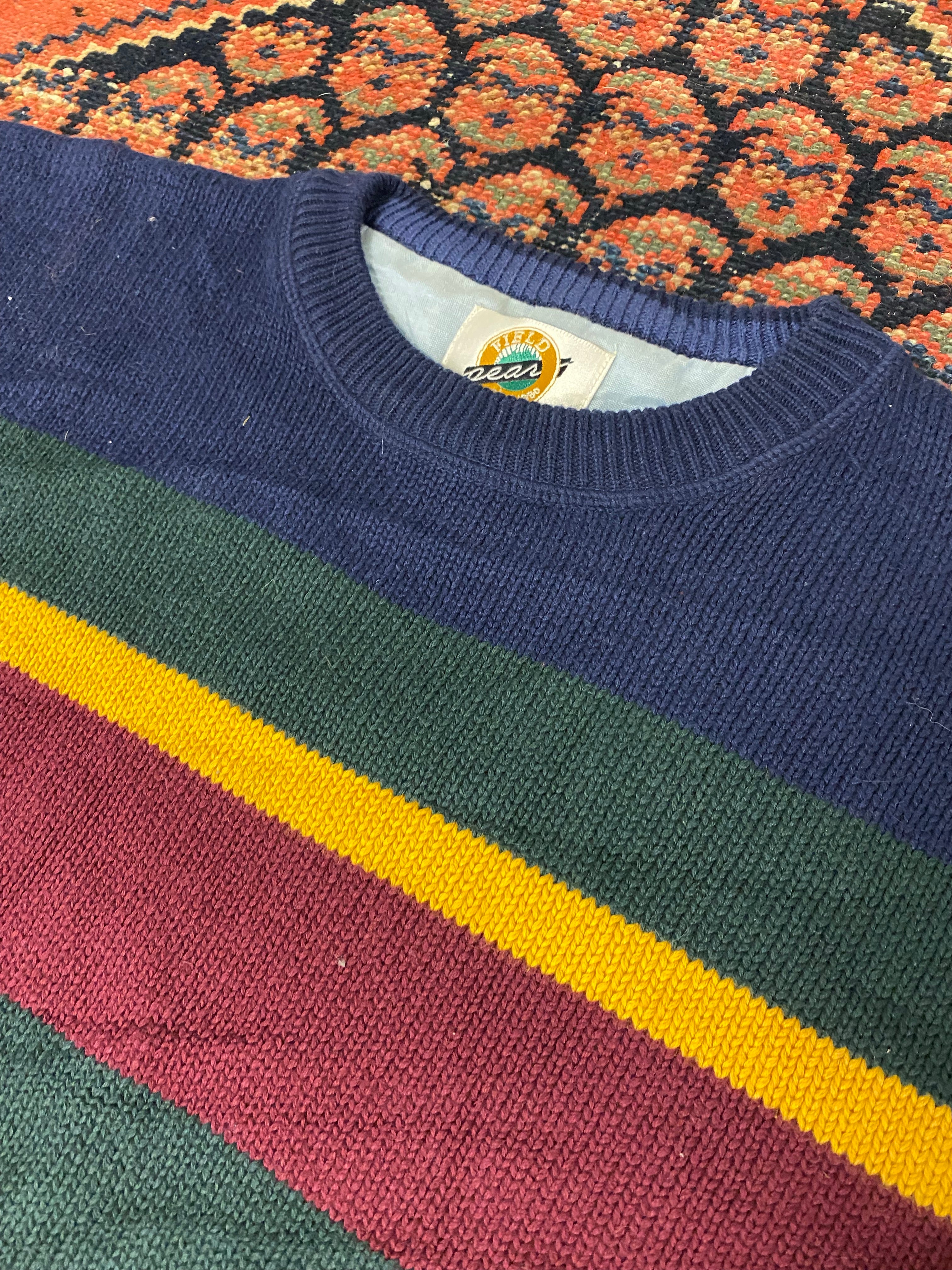 Vintage Striped Knit Sweater - L