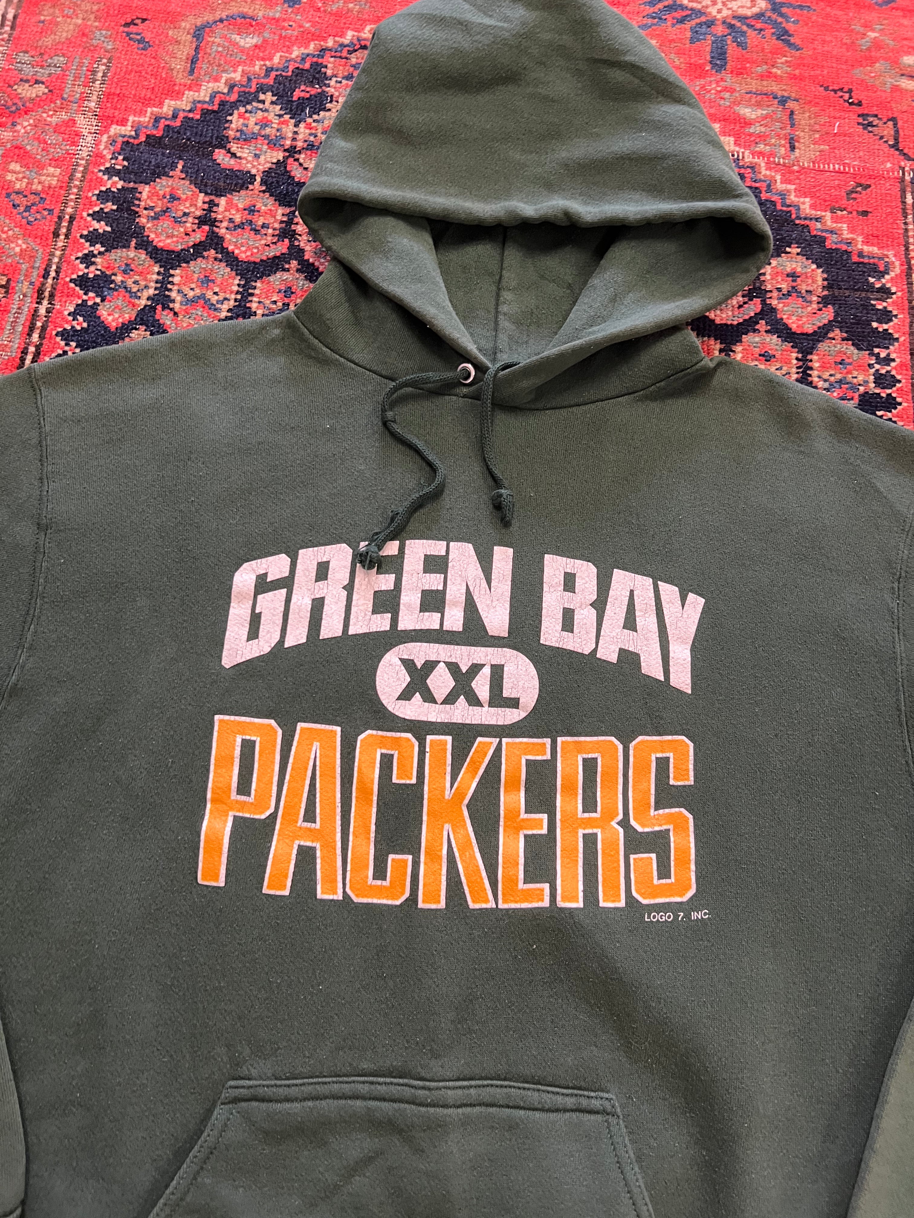 VINTAGE GREEN BAY PACKERS HOODIE - MEDIUM