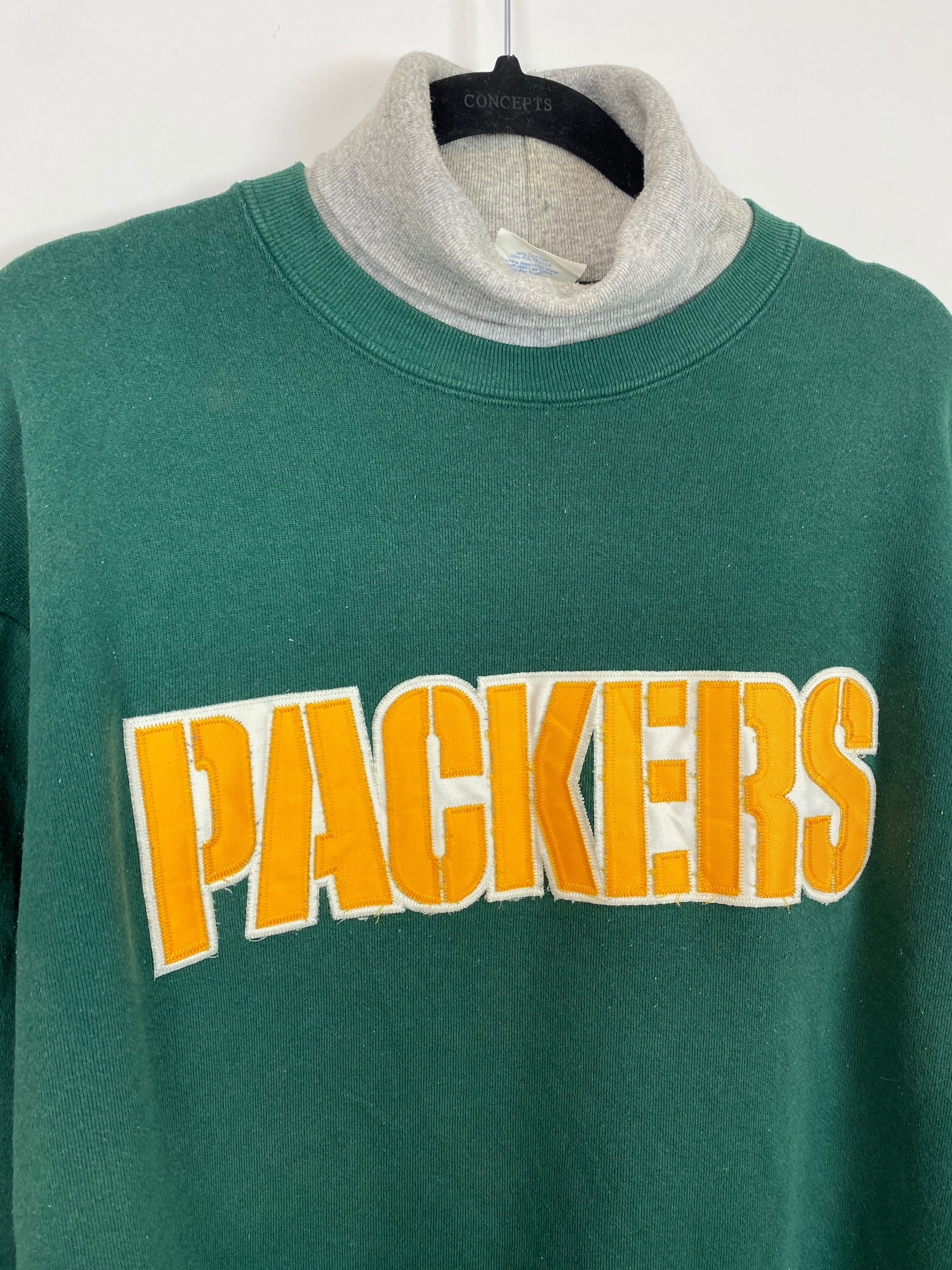 90s turtleneck Green Bay Packers crewneck - M