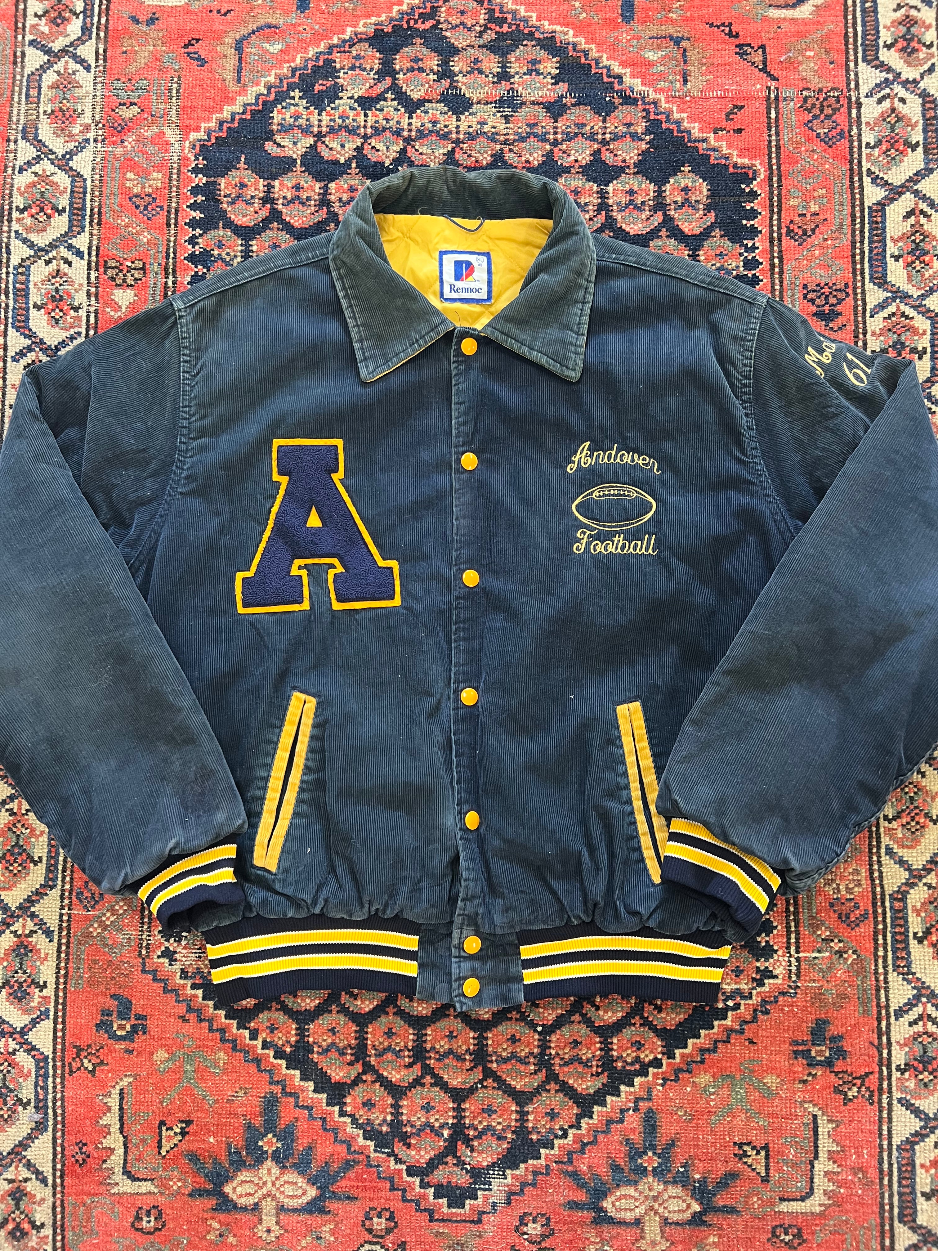 VINTAGE CORDUROY VARSITY JACKET - MEDIUM