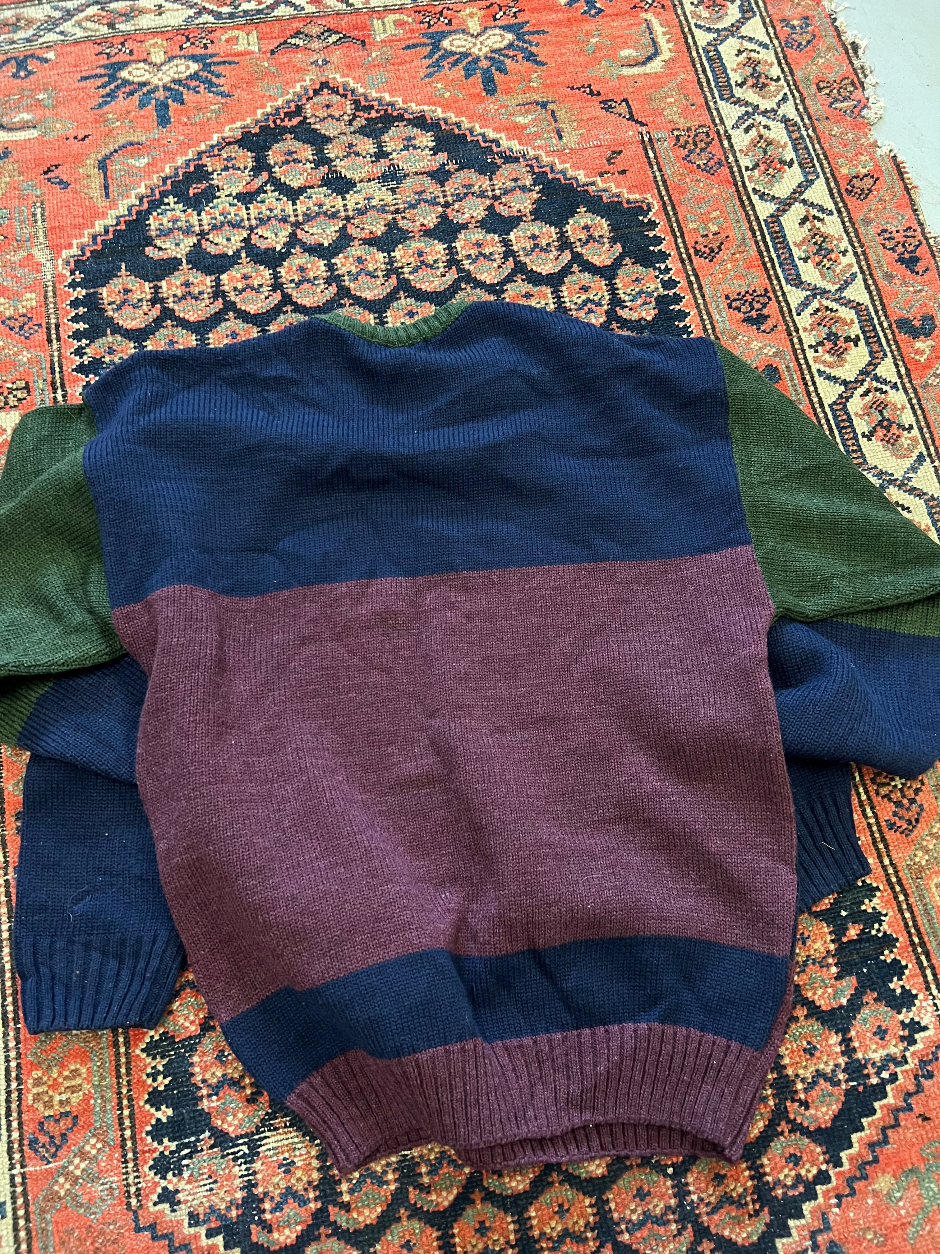 VINTAGE PATTERNED KNIT SWEATER - M/L