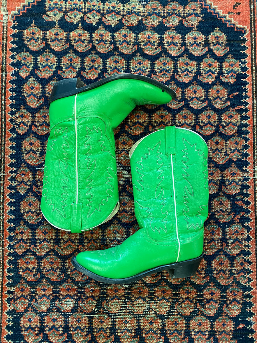 Lime green cowboy on sale boots