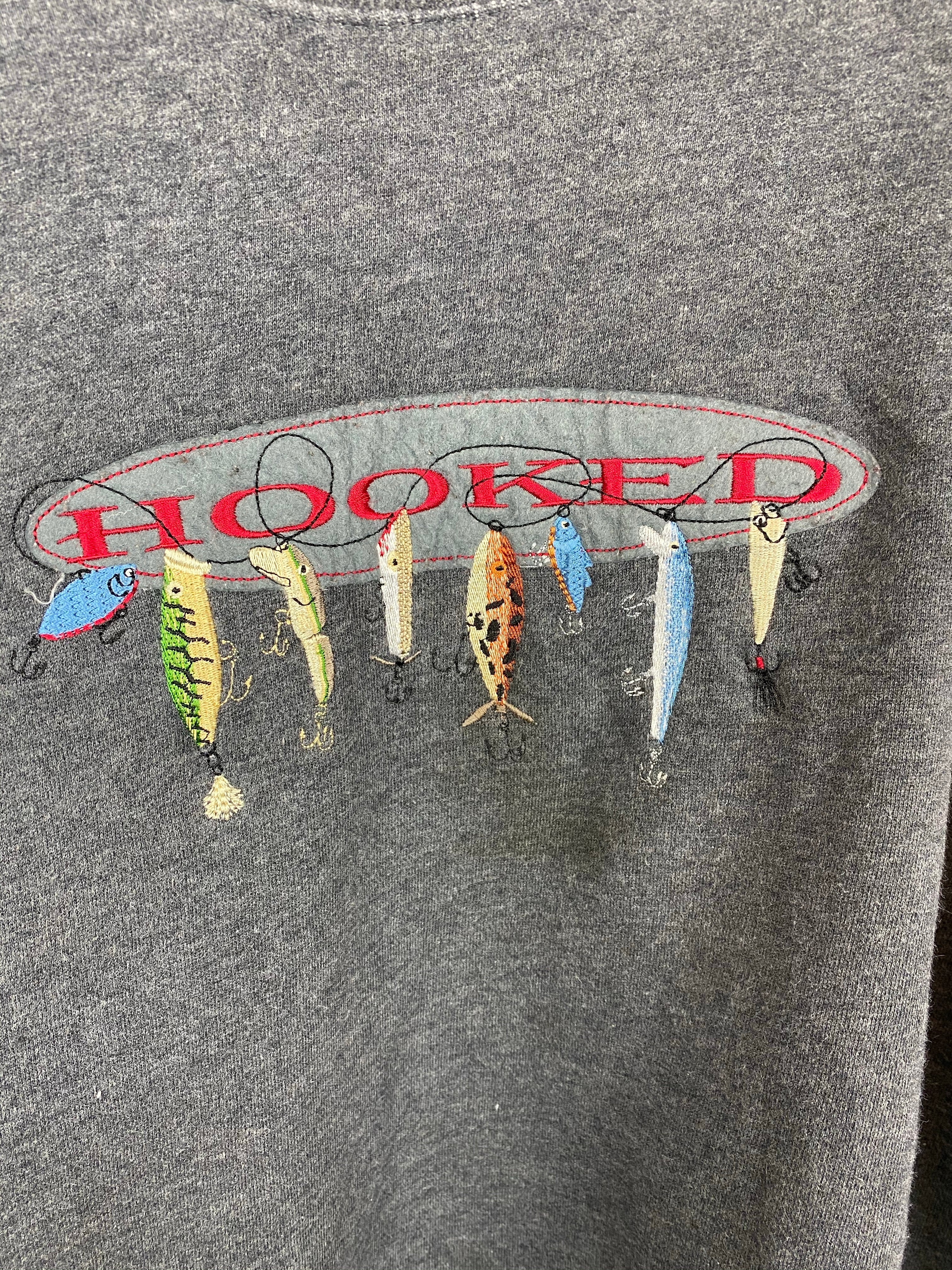 Embroidered Hooked fishing crewneck