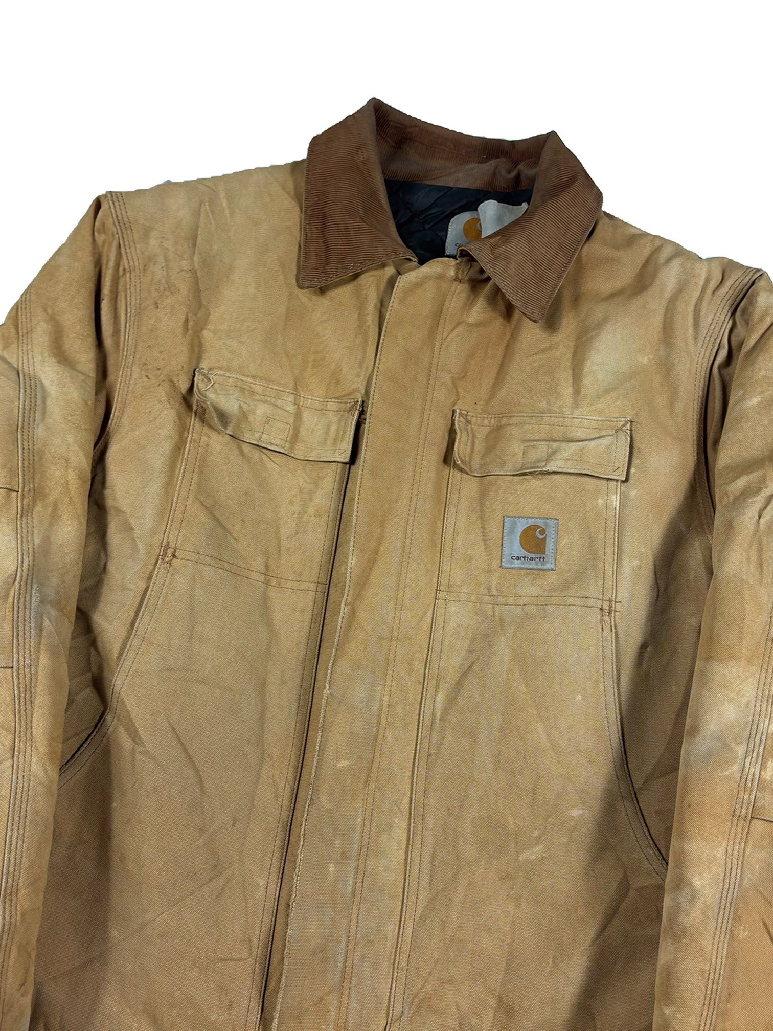 VINTAGE BEIGE CARHARTT COLLARED JACKET SIZE XL