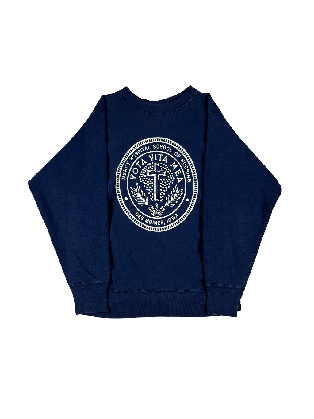 VINTAGE NAVY VOTA VITA COLLEGIATE CREWNECK SIZE LARGE
