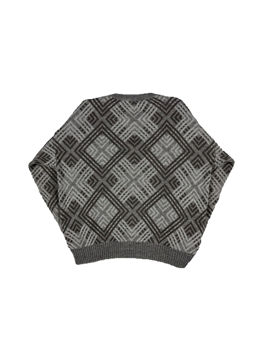 VINTAGE GREY PATTERN “EATONS” KNOT SWEATER SIZE LARGE