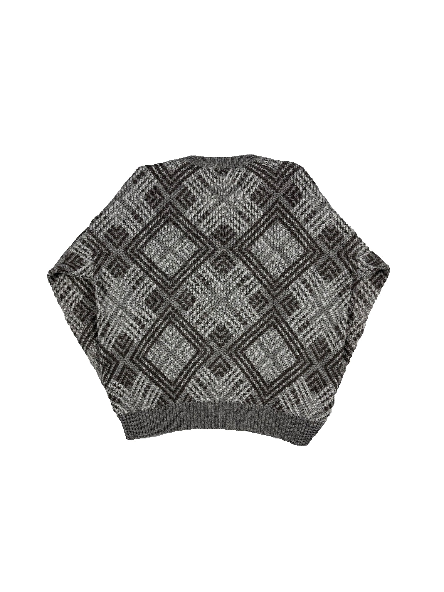 VINTAGE GREY PATTERN “EATONS” KNOT SWEATER SIZE LARGE
