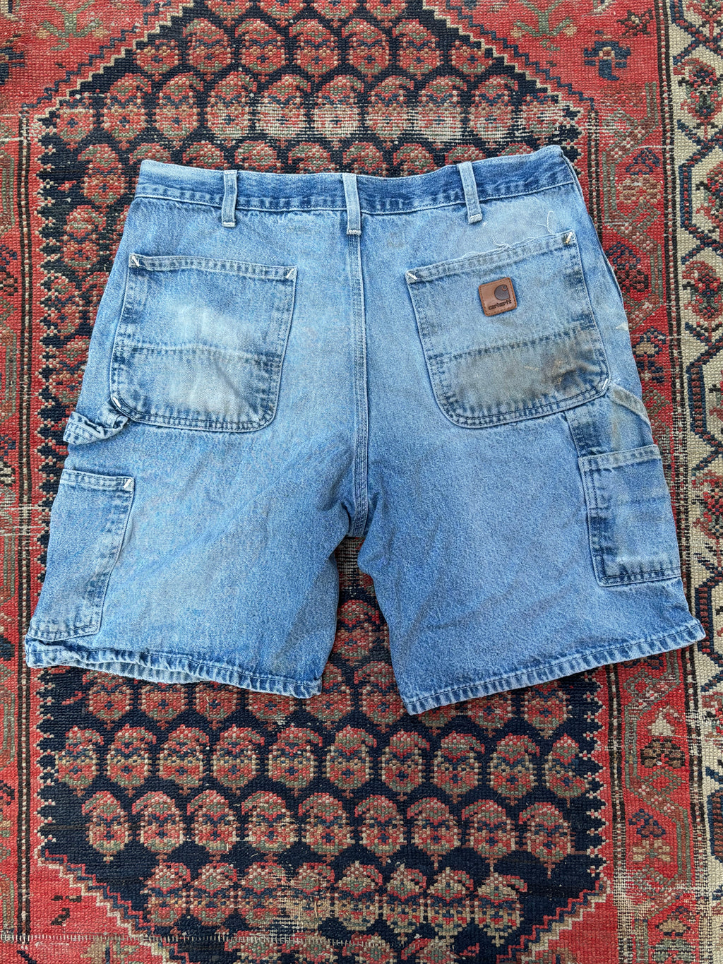 VINTAGE DISTRESSED CARHARTT CARPENTER DENIM SHORTS W/33