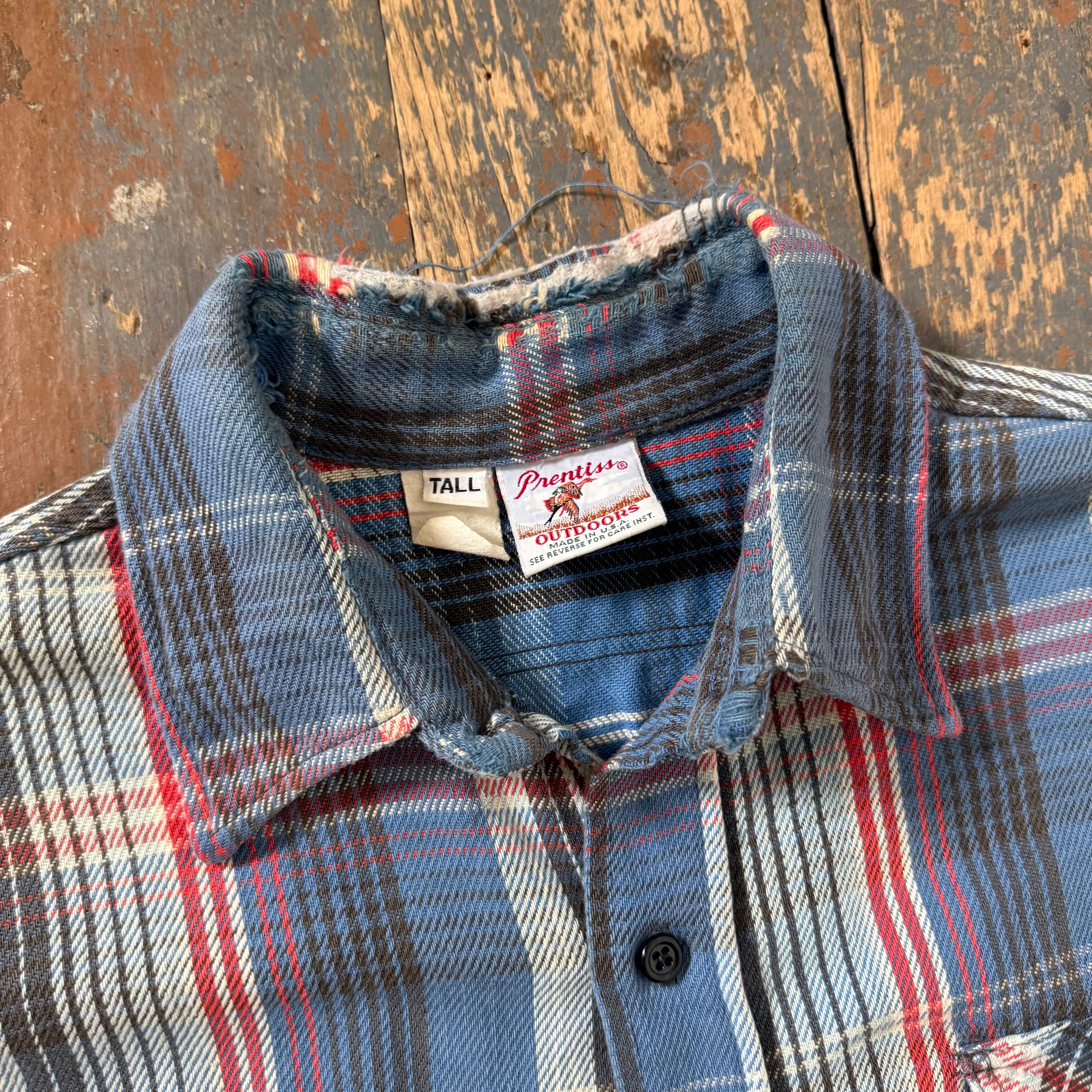1980s Short Sleeve Plaid Size Large - XL