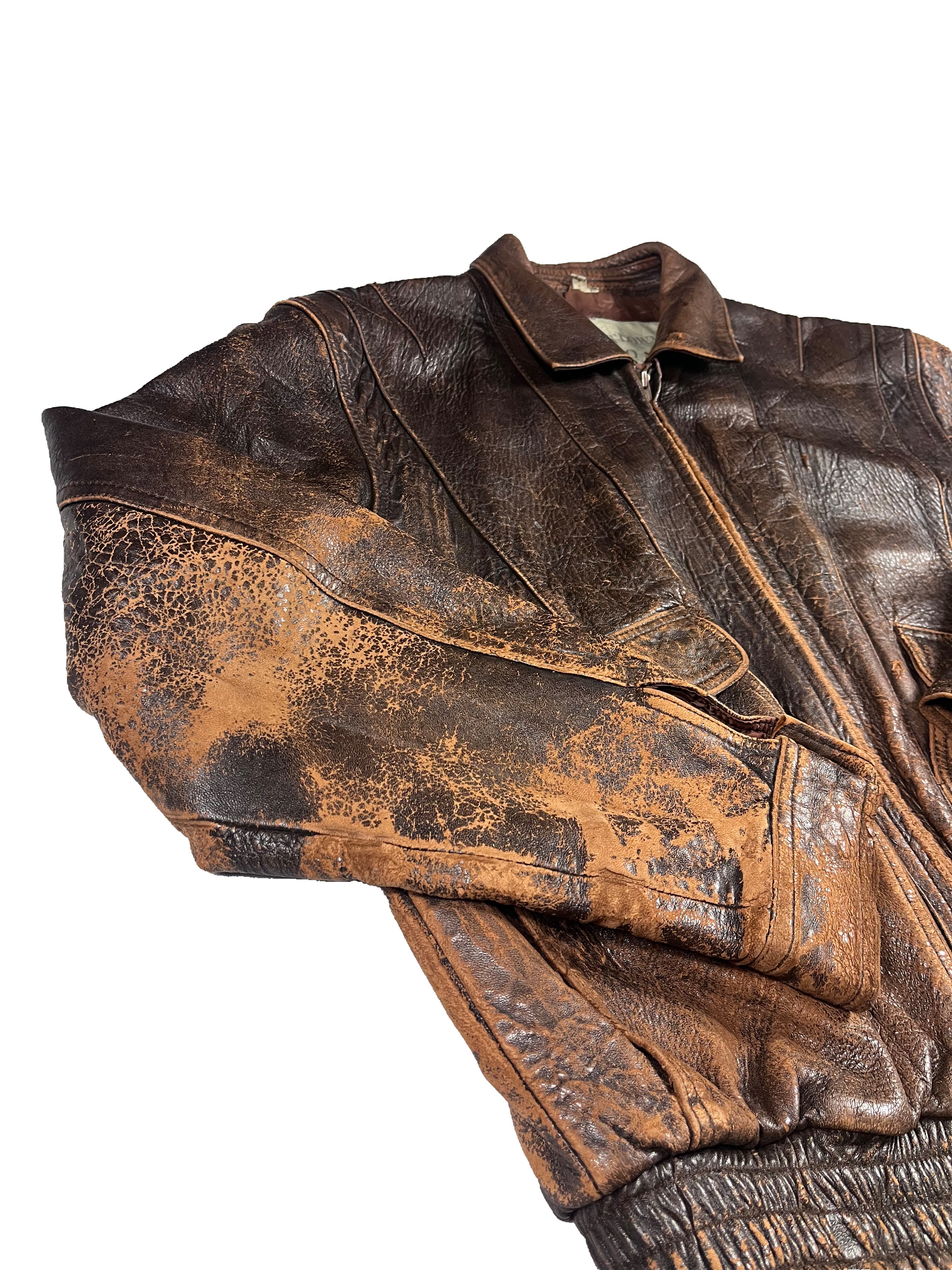VINTAGE OPERATION LEATHER BOMBER SIZE LARGE